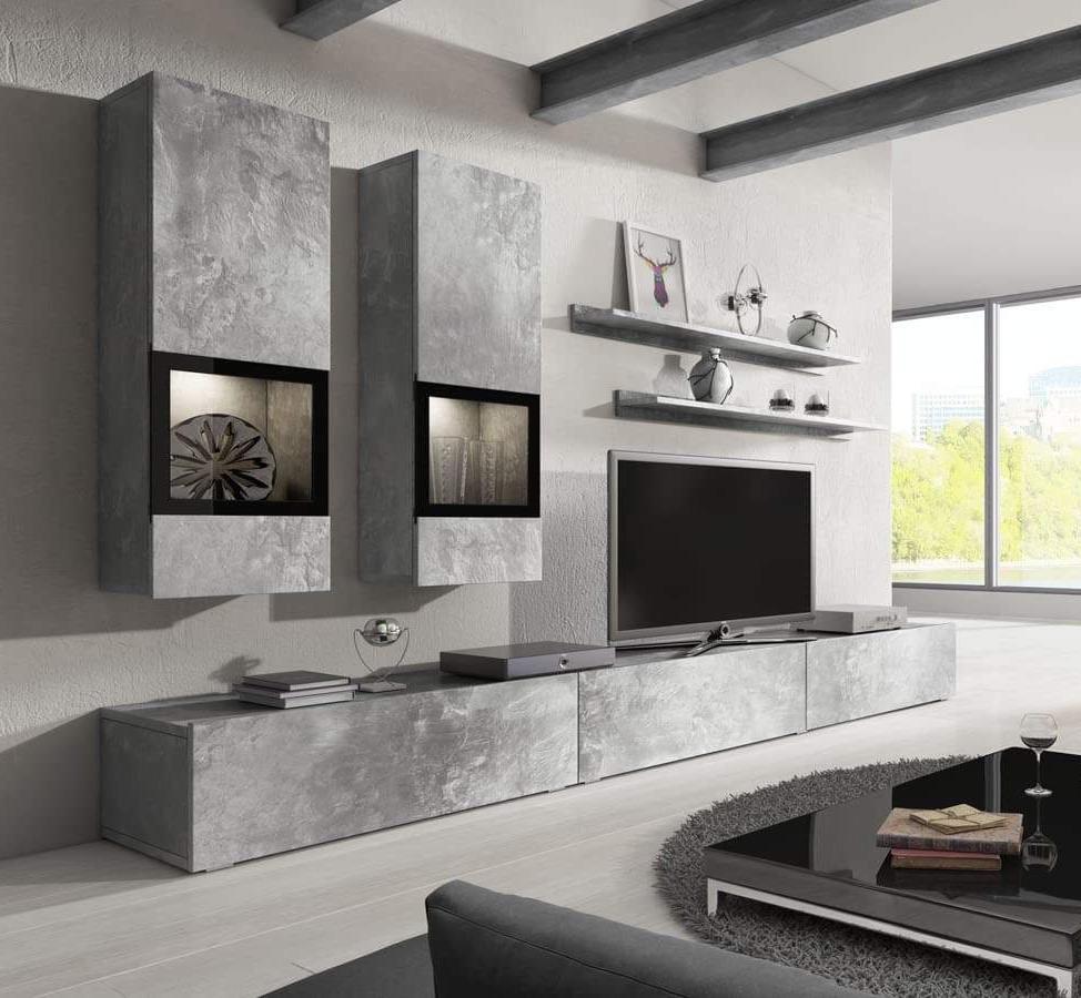 View Baros 10 Entertainment Unit Concrete Grey 270cm information