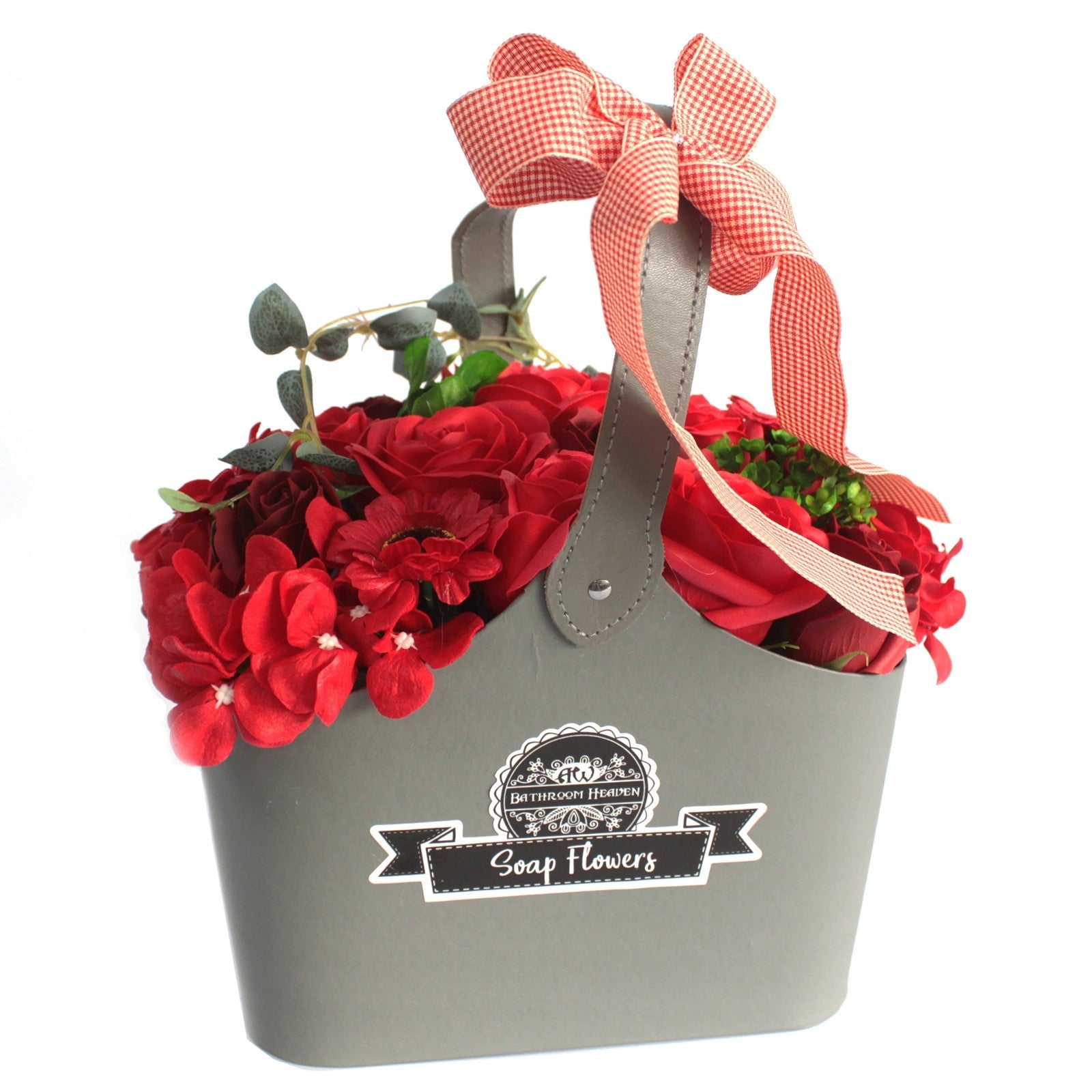 View Basket Soap Flower Bouquet Red information