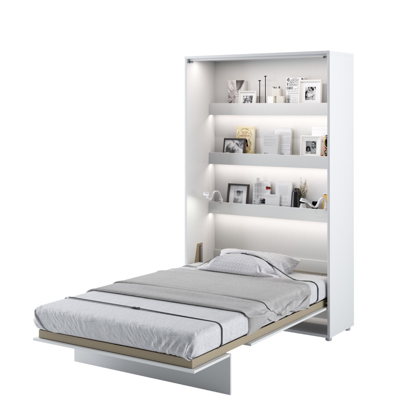 View BC02 Vertical Wall Bed Concept 120cm Murphy Bed White Gloss 120 x 200cm information