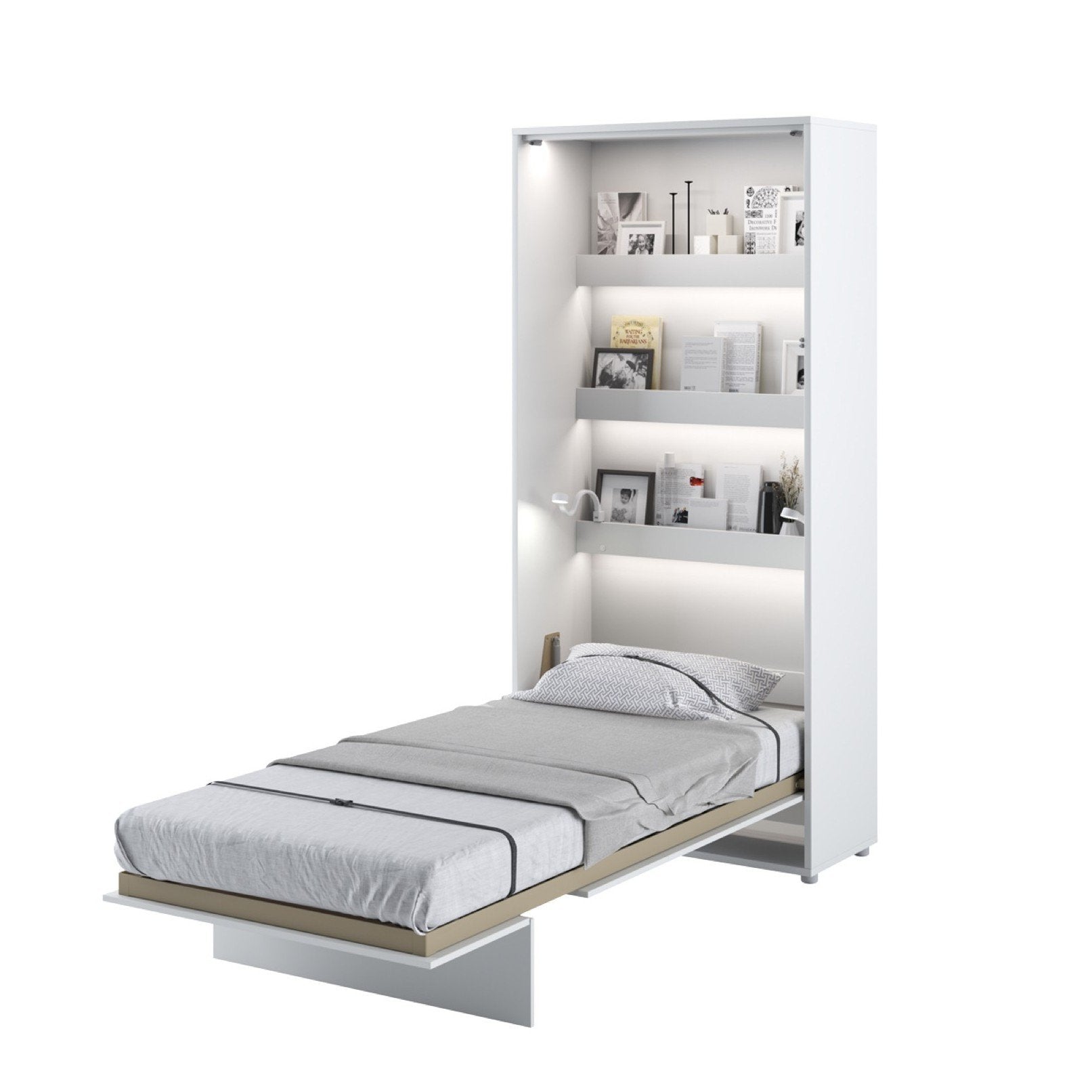 View BC03 Vertical Wall Bed Concept 90cm Murphy Bed White Gloss 90 x 200cm information