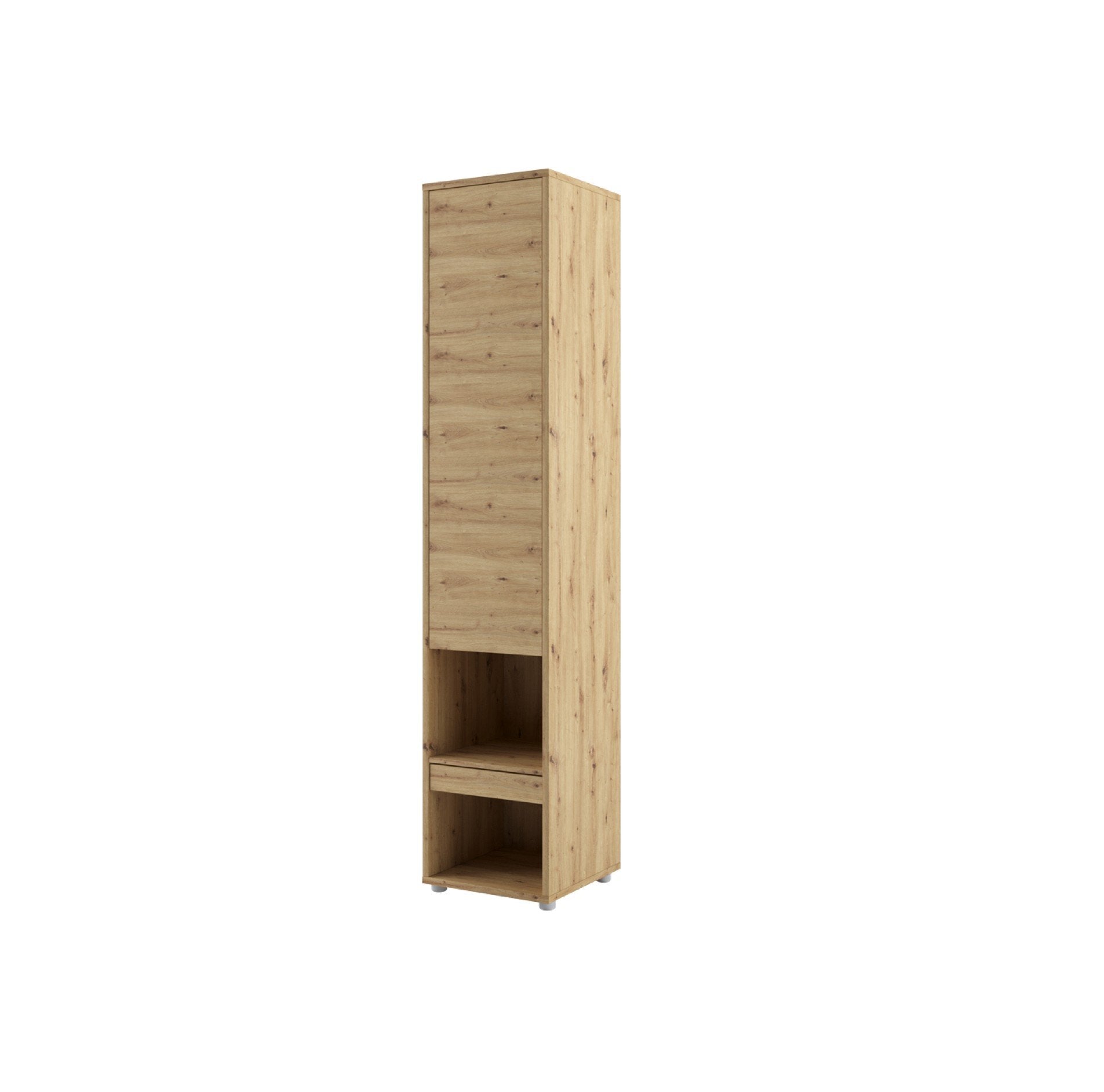 View BC07 Tall Storage Cabinet for Vertical Wall Bed Concept Murphy Bed Oak Artisan 45cm information