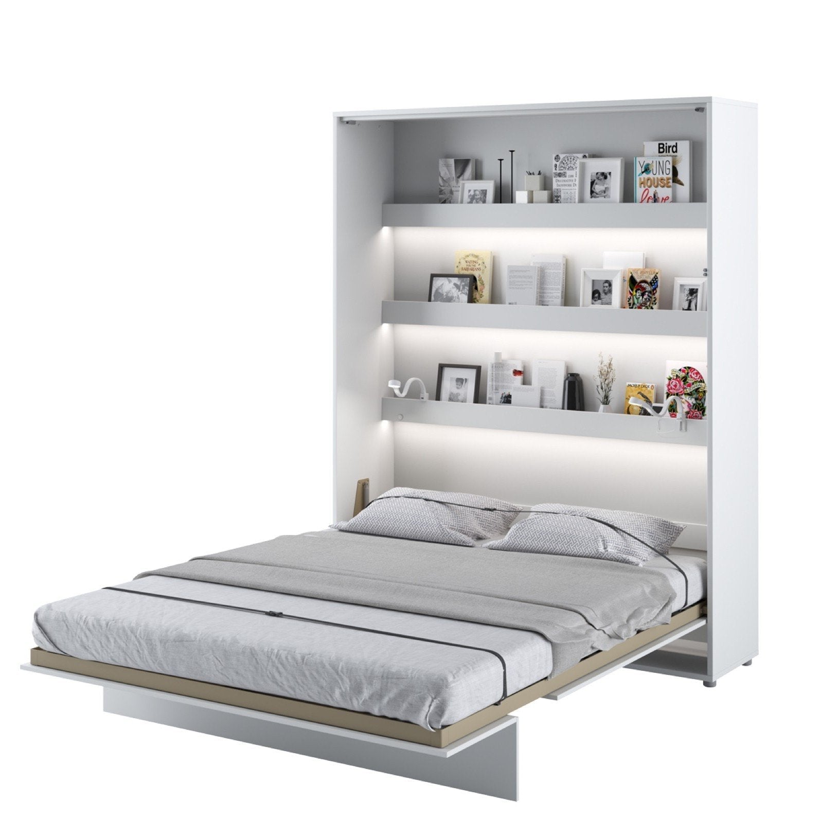 View BC12 Vertical Wall Bed Concept 160cm Murphy Bed White Gloss 160 x 200cm information
