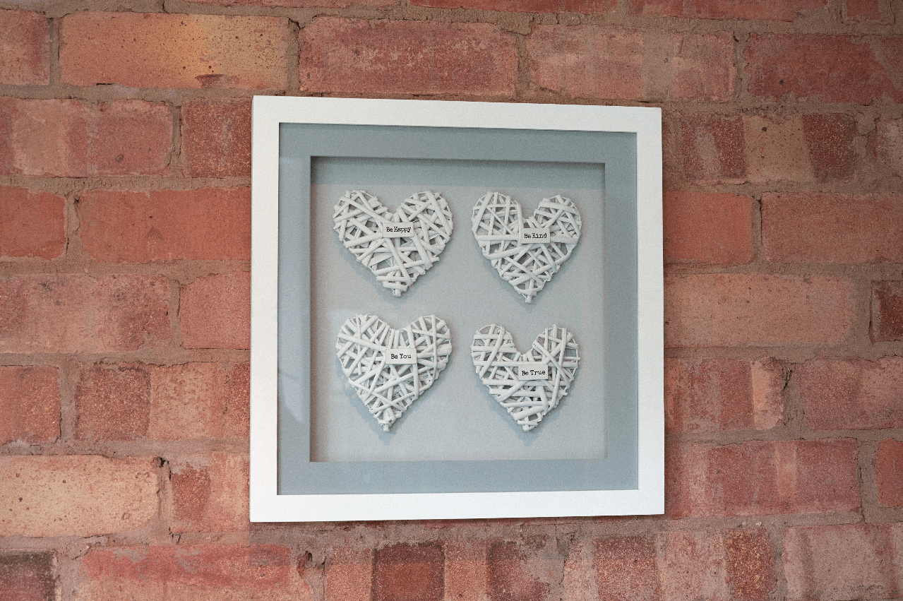 View Be Kind Woven Heart Frame 40cm information