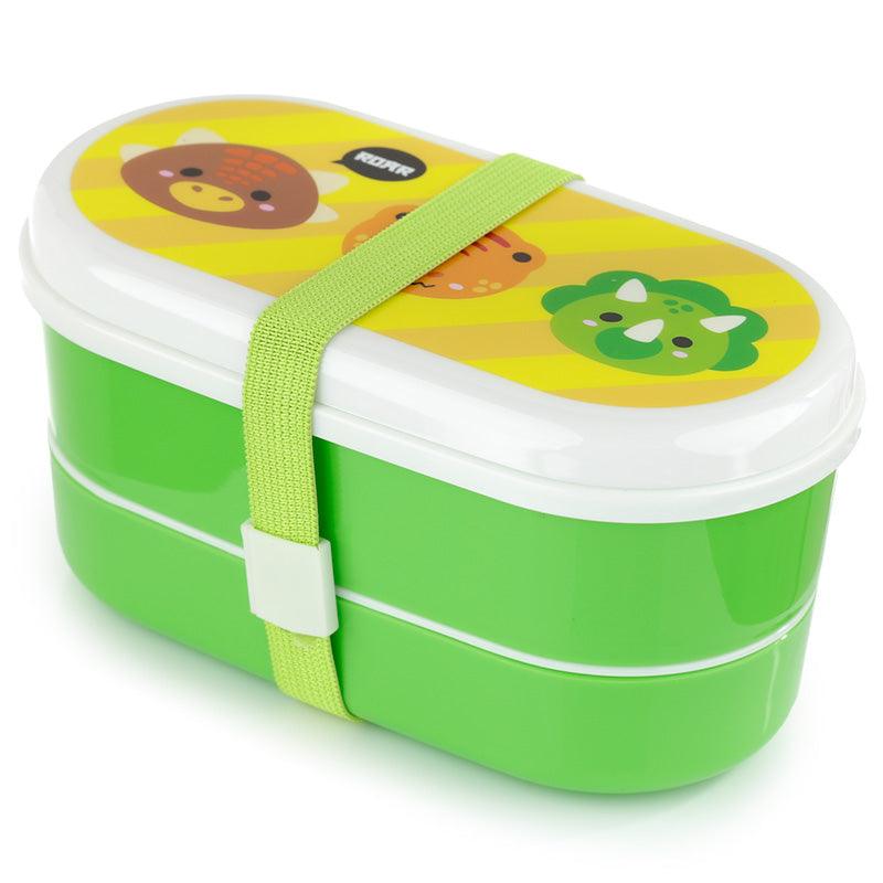 View Bento Lunch Box with Fork Spoon Adoramals Dinosaur information