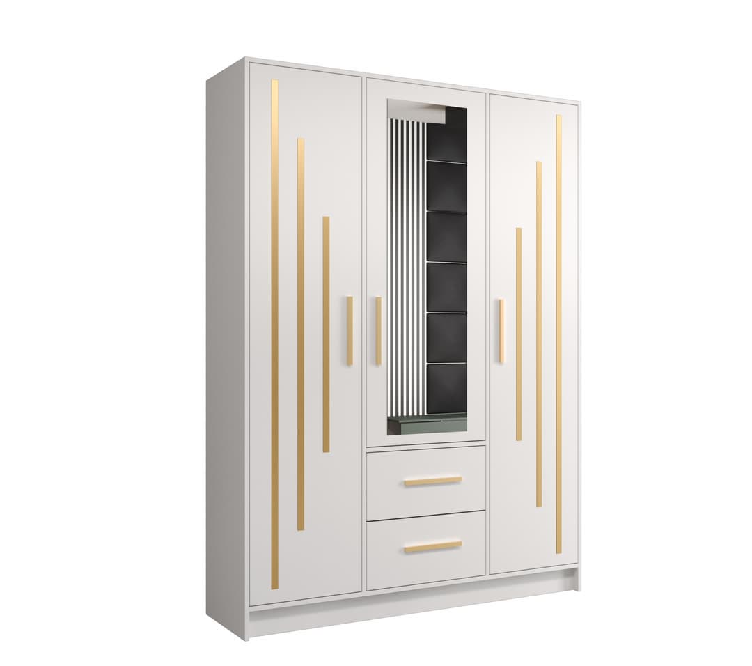 View Berlin IV Hinged Door Wardrobe 153cm White 153cm information