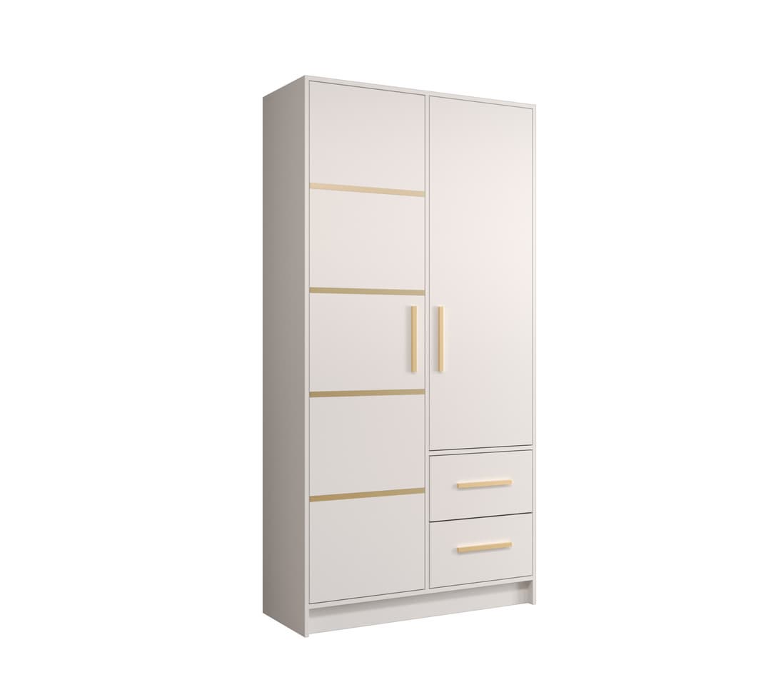 View Berlin III Hinged Door Wardrobe 103cm White 103cm information