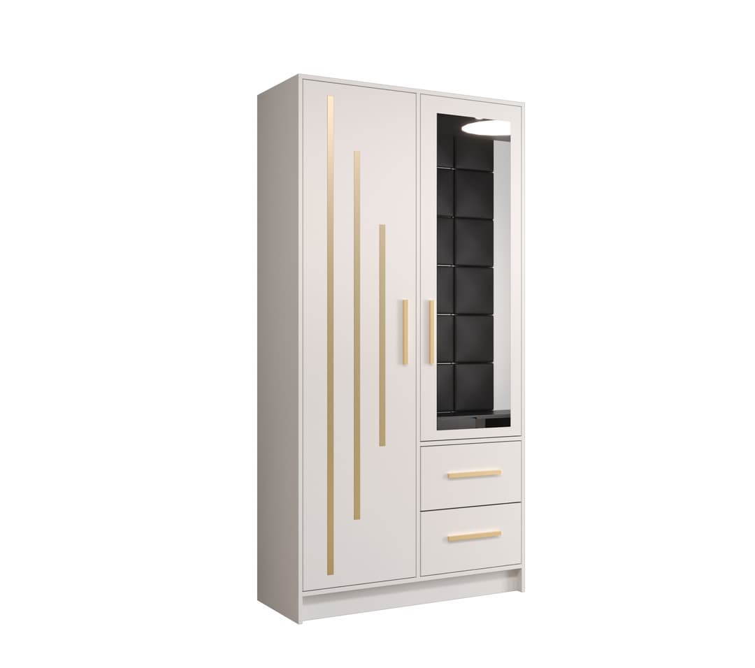 View Berlin IV Hinged Door Wardrobe 103cm White 103cm information