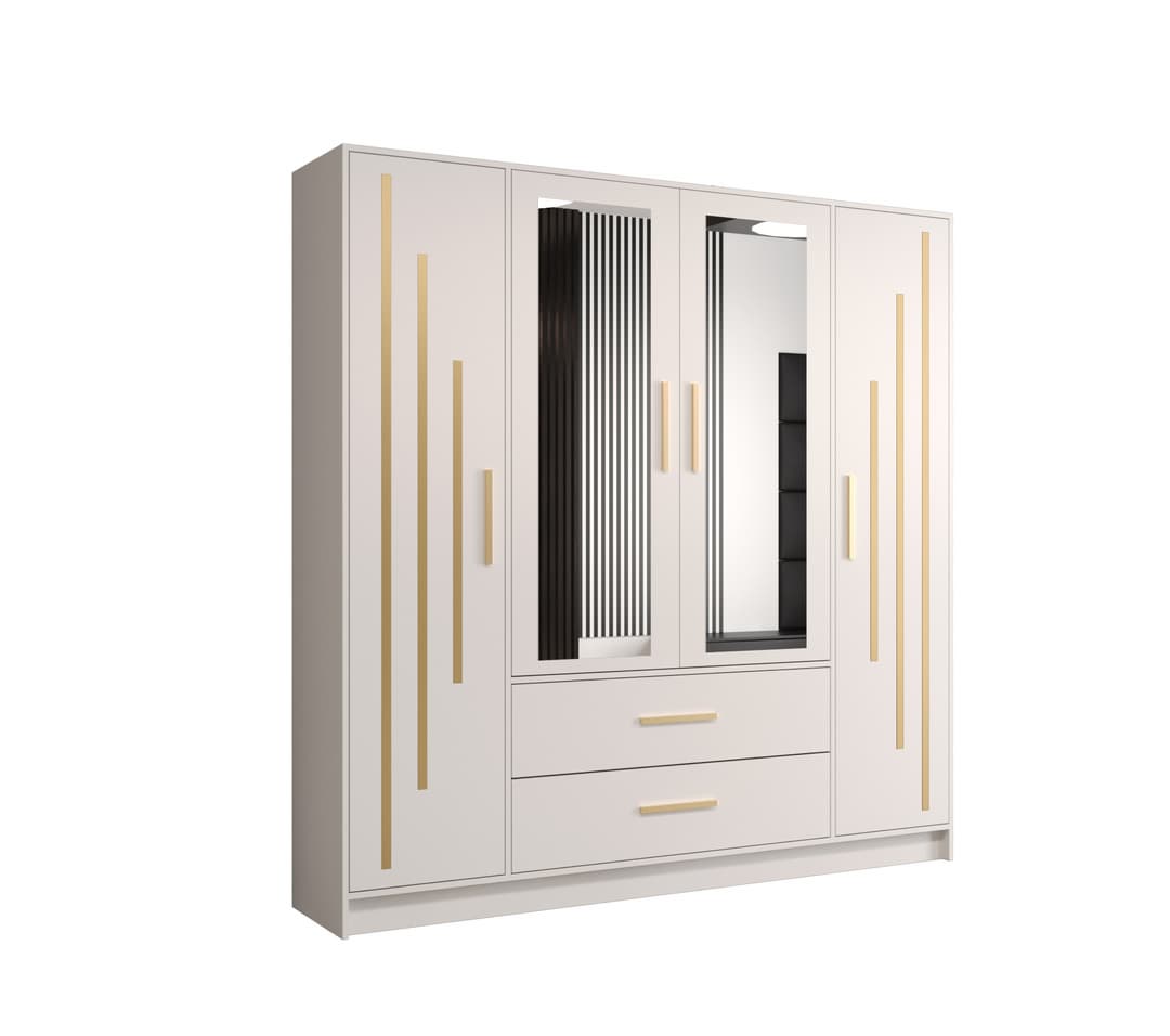 View Berlin IV Hinged Door Wardrobe 201cm White 201cm information