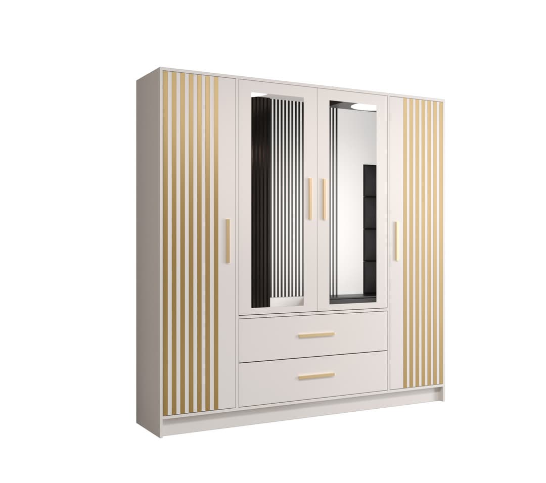 View Berlin VI Hinged Door Wardrobe 201cm White 201cm information