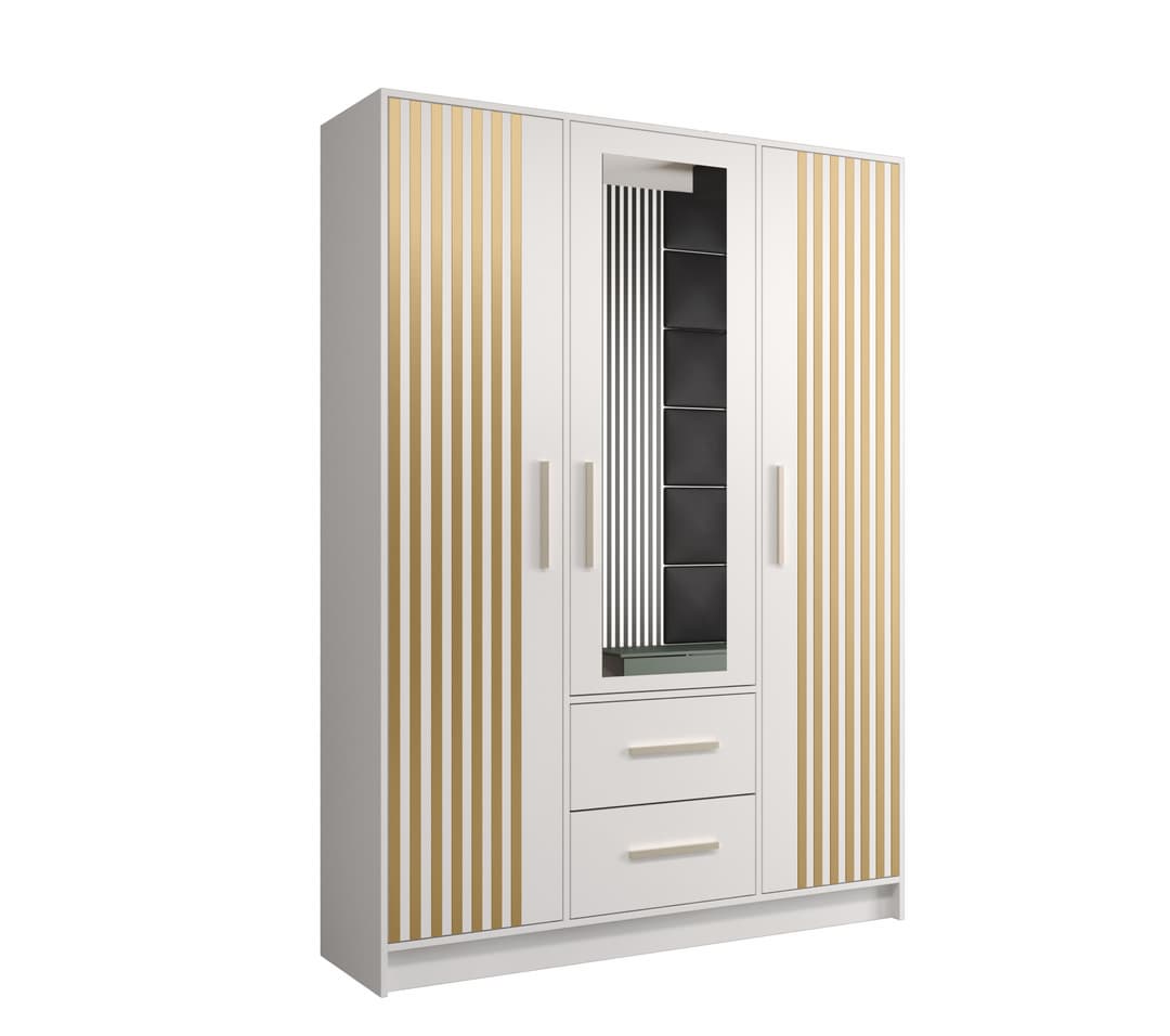 View Berlin VI Hinged Door Wardrobe 153cm White 153cm information