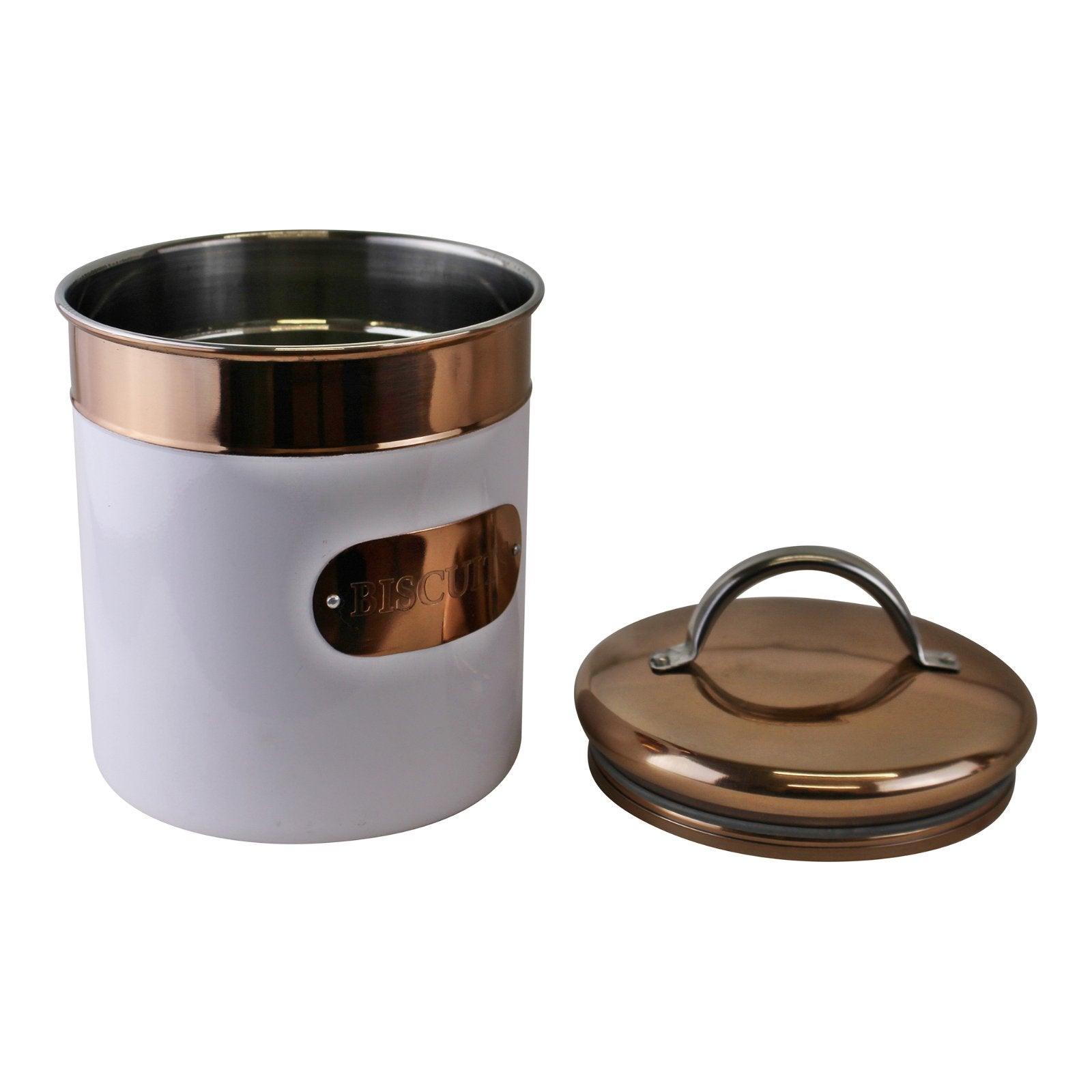 View Biscuit Tin Copper White Metal Design information