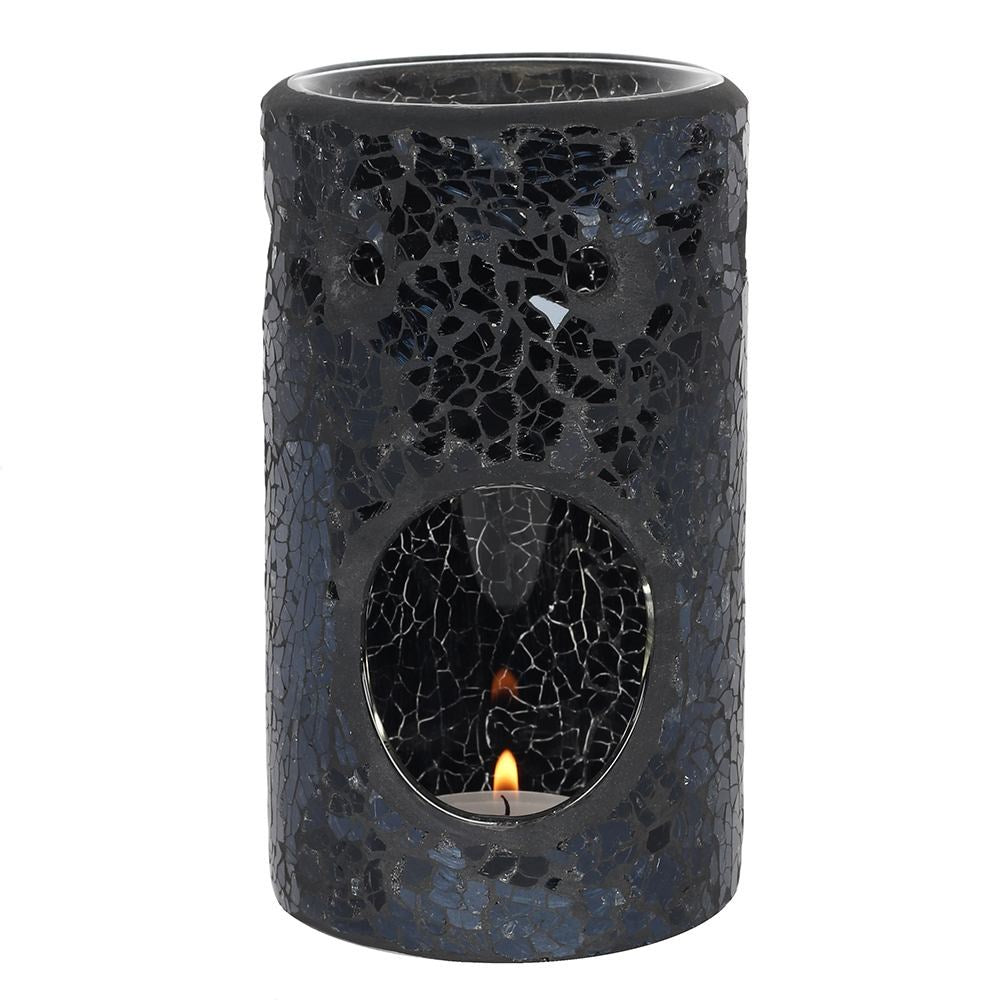 View Black Crackle Glass Pillar Oil Burner information