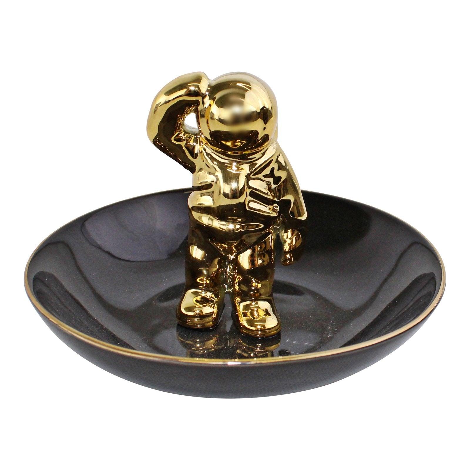 View Black Gold Ceramic Spaceman Trinket Dish information