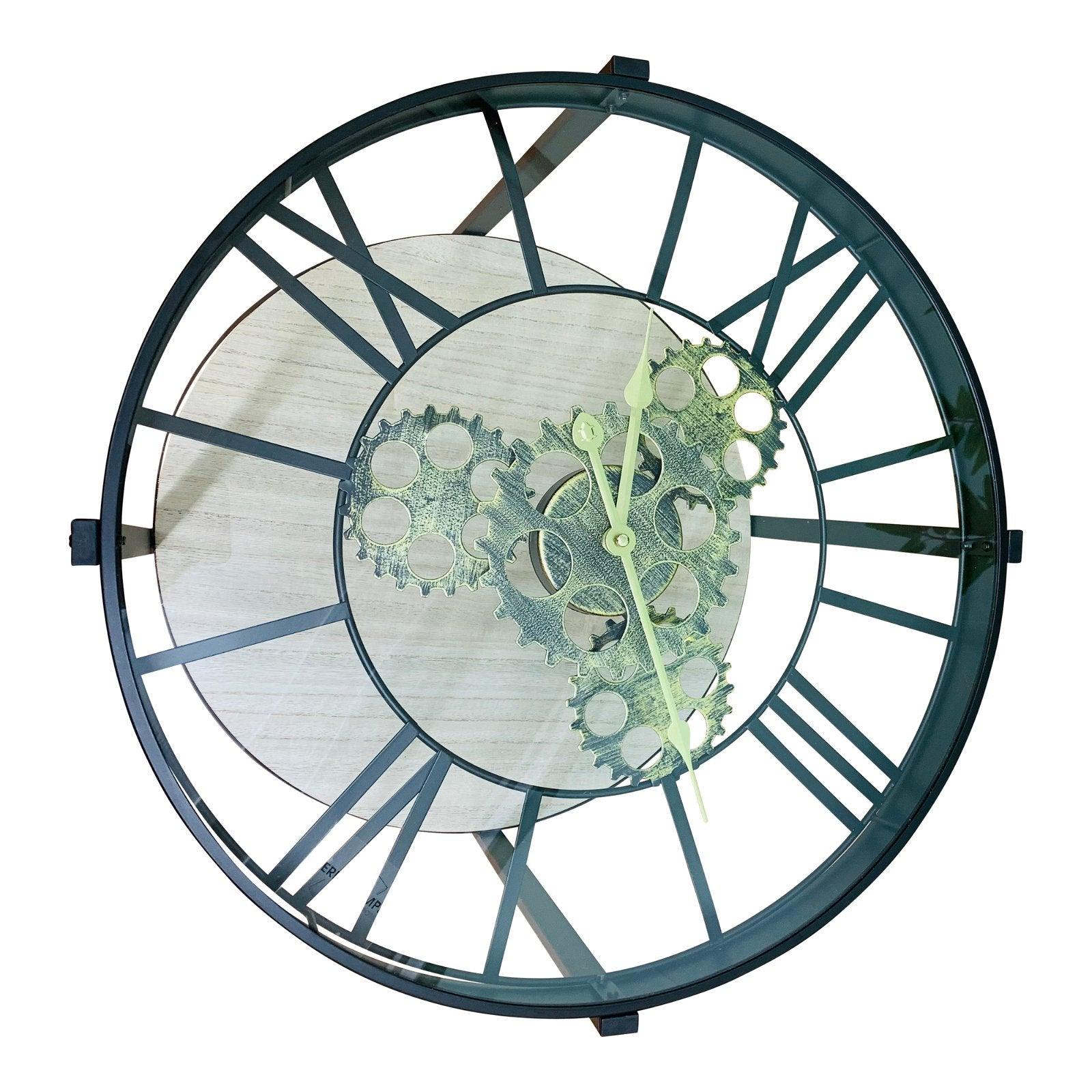 View Black Metal Glass Topped Clock Table information