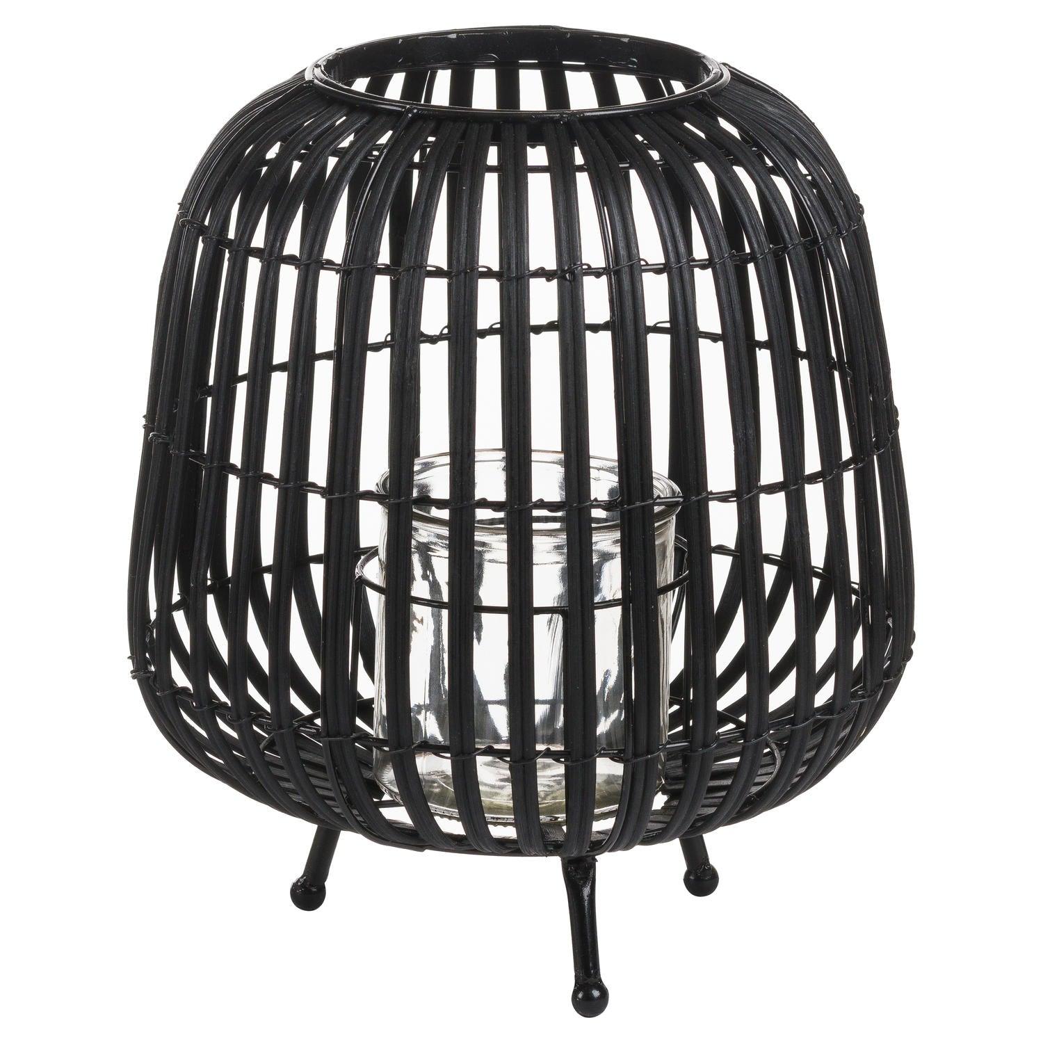 View Black Rattan Bulbous Lantern information