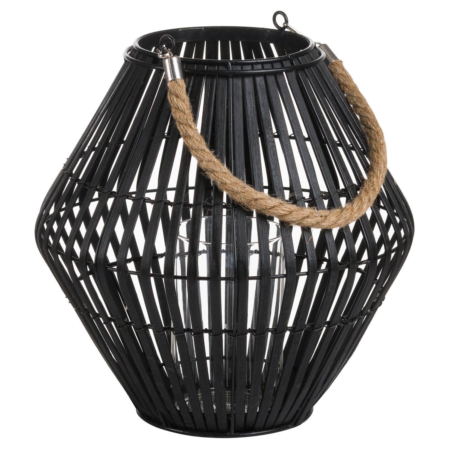 View Black Rattan Large Convex Lantern information