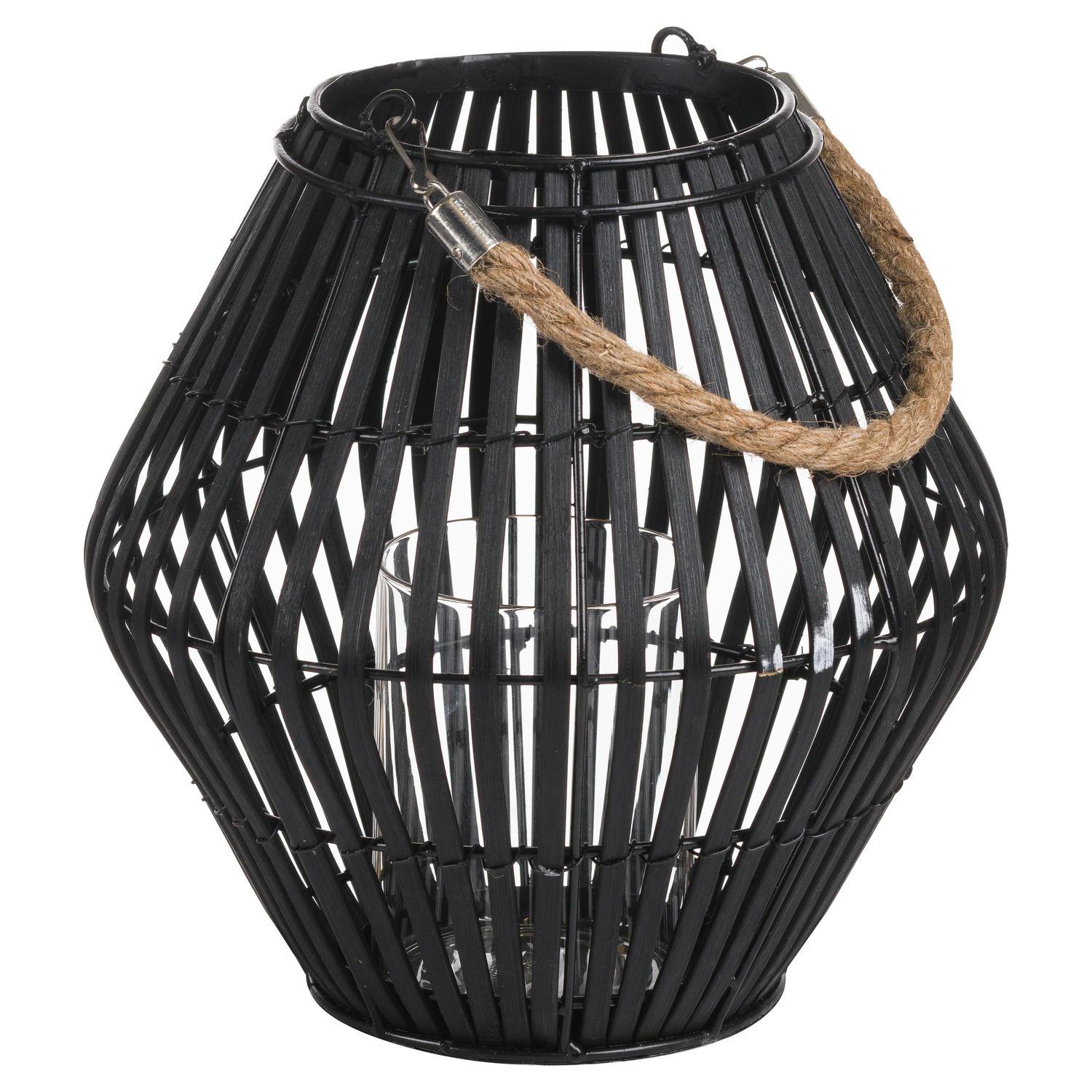 View Black Rattan Small Convex Lantern information