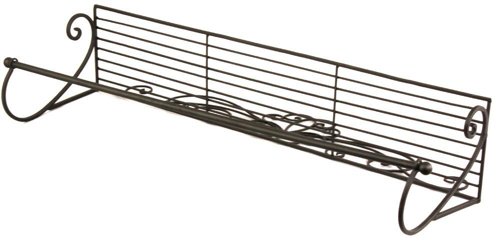 View Black Scroll Towel Rail And Shelf information