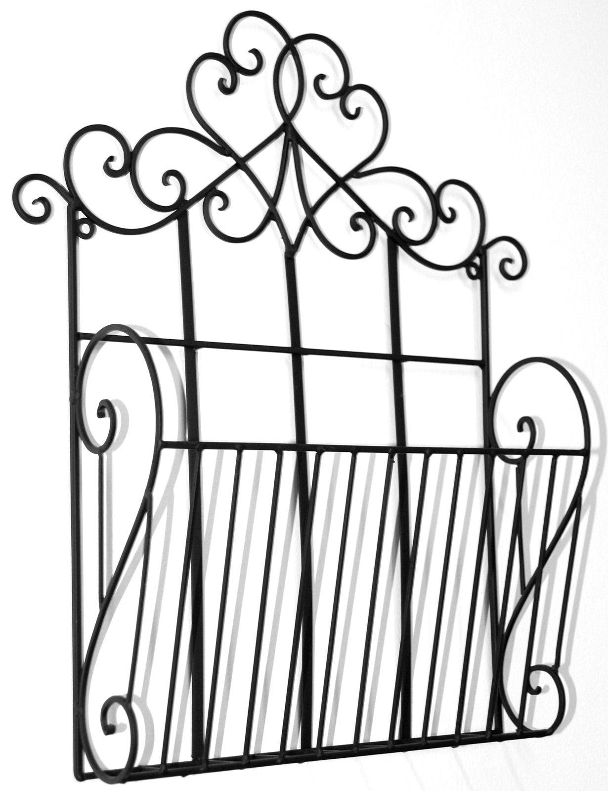 View Black Scroll Wall Hanging Single Section Magazine Rack information