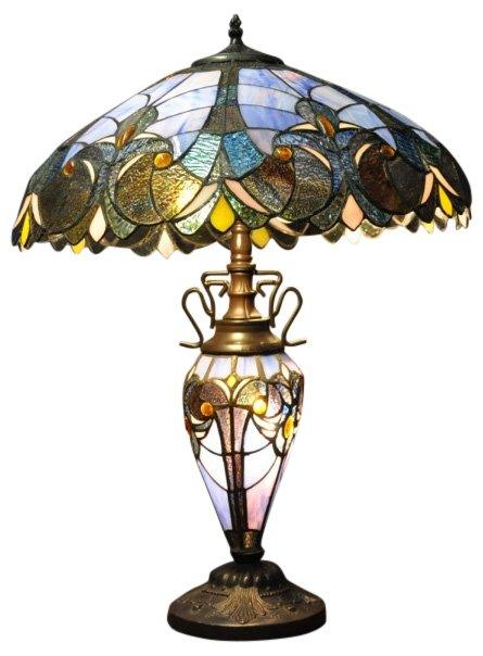 View Blue Double Tiffany Lamp 68cm information