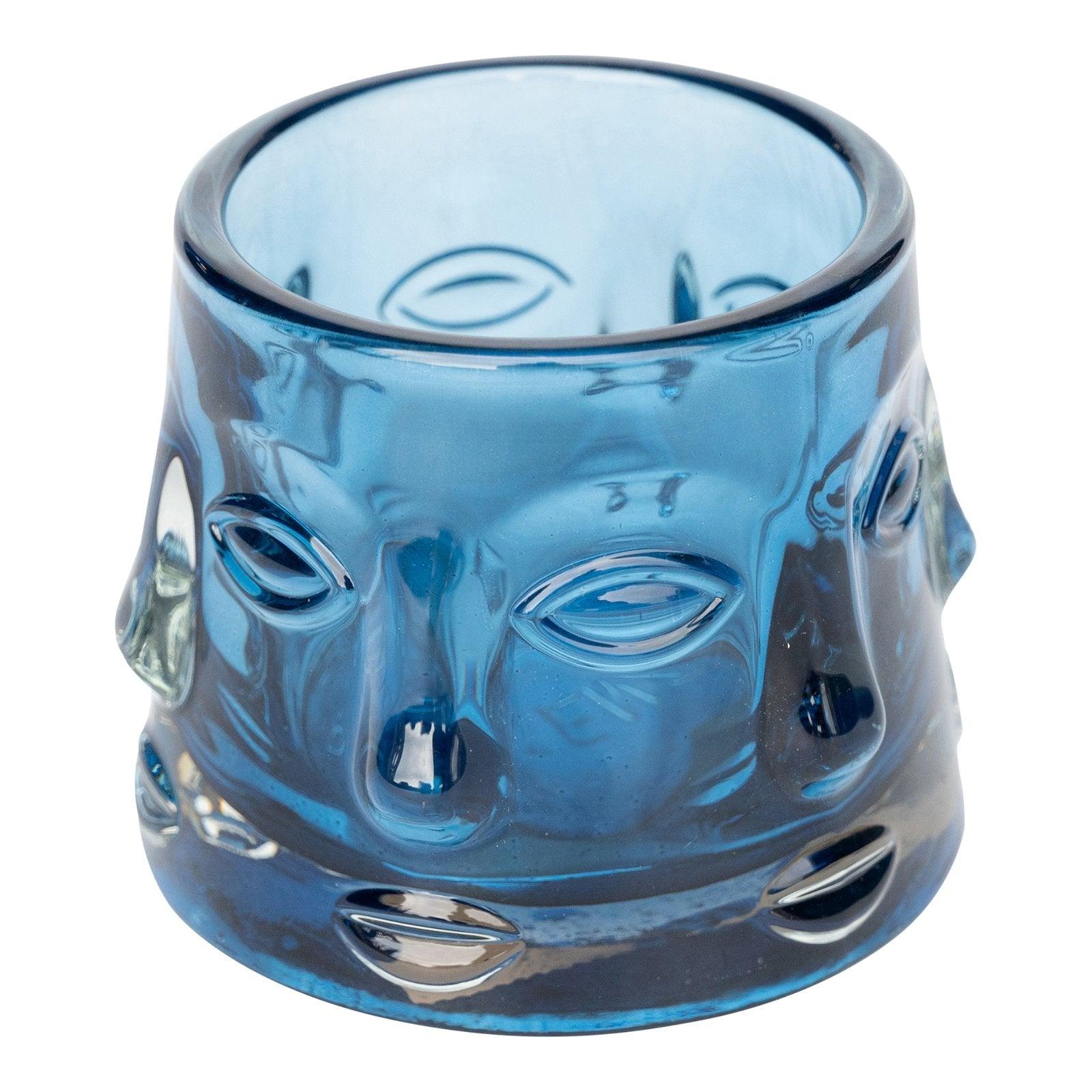 View Blue Glass Face Design Candle Holder information