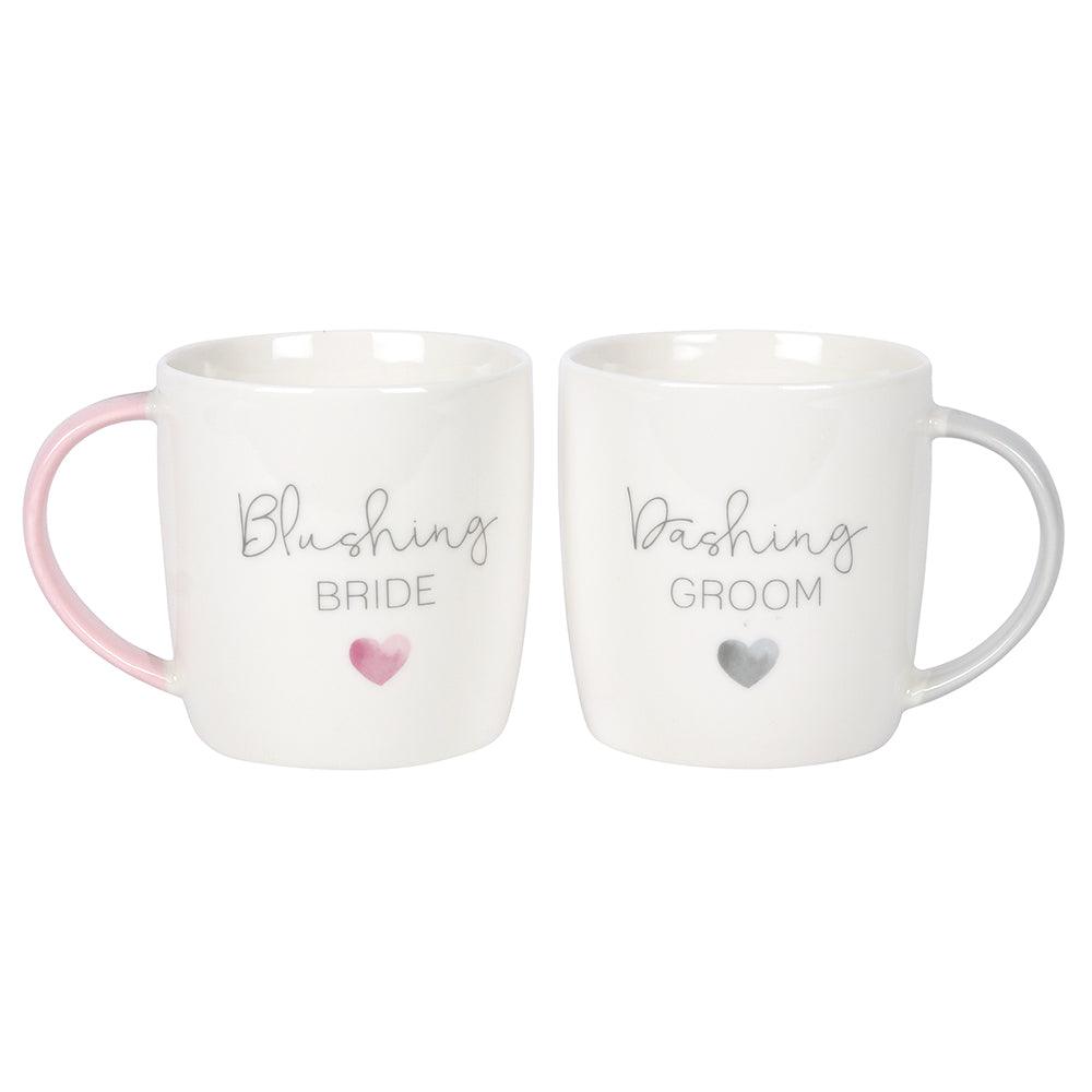 View Blushing Bride Dashing Groom Ceramic Mug Set information