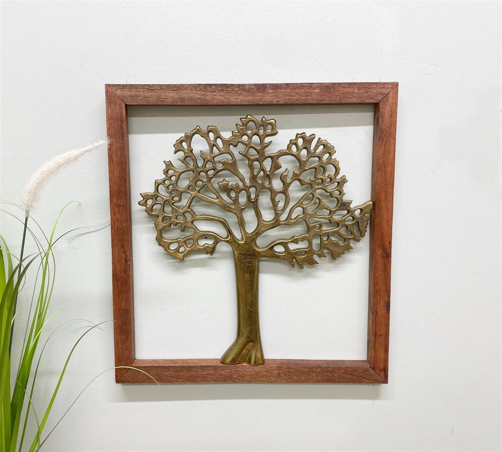 View Brass Tree Of Life In Wooden Frame information