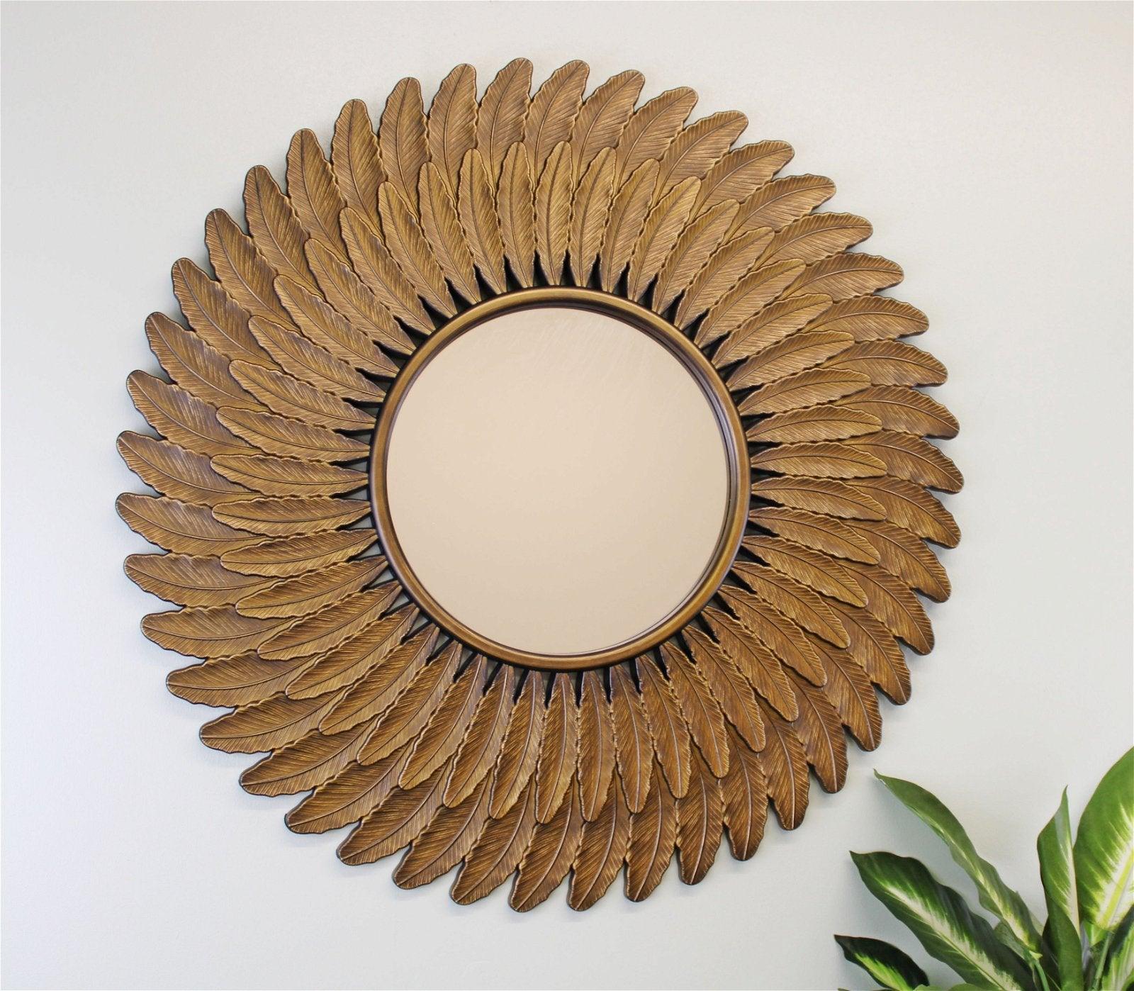 View Bronze Effect Feather Frame Mirror information