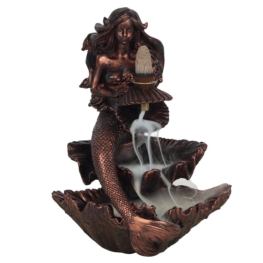 View Bronze Effect Mermaid Backflow Incense Burner information
