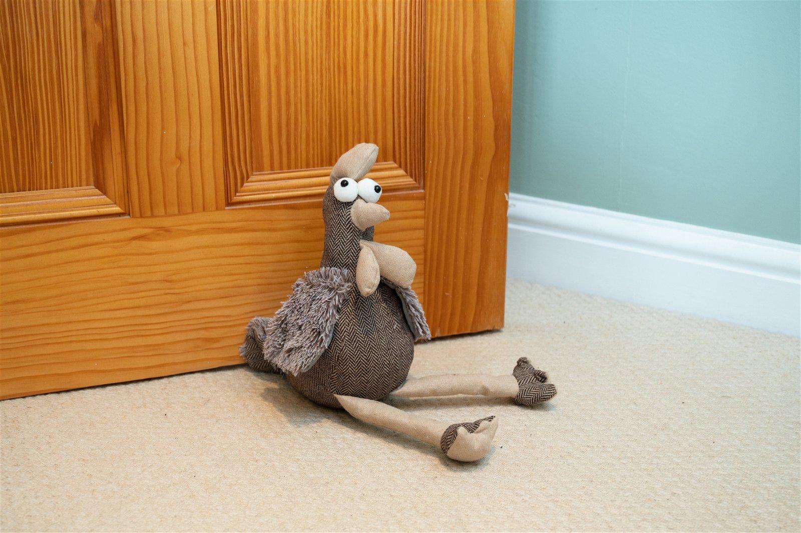 View Brown Chicken Fabric Doorstop 36cm information