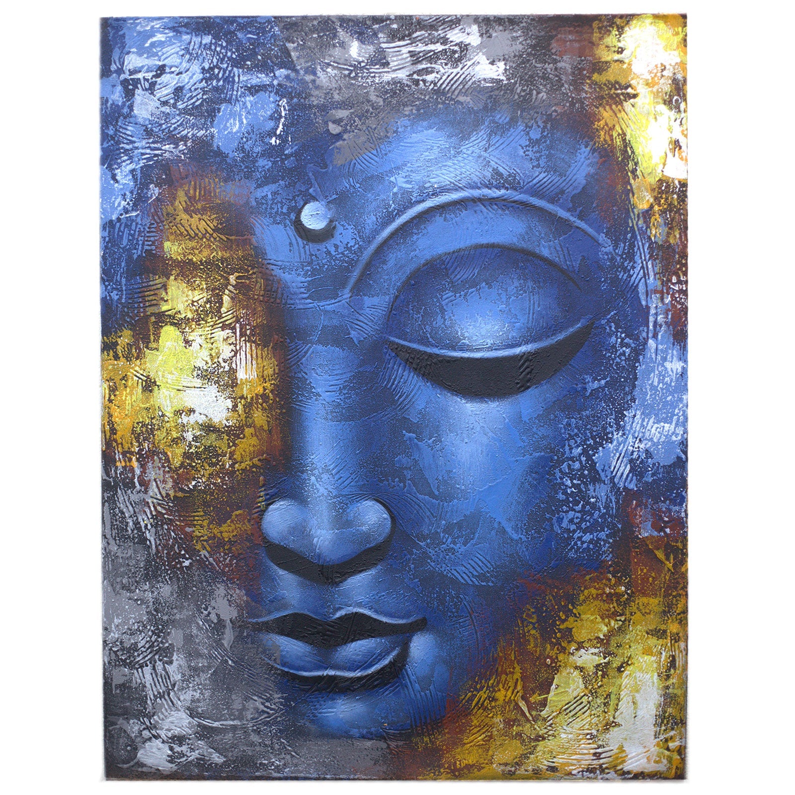 View Buddha Painting Blue Face Abstract information