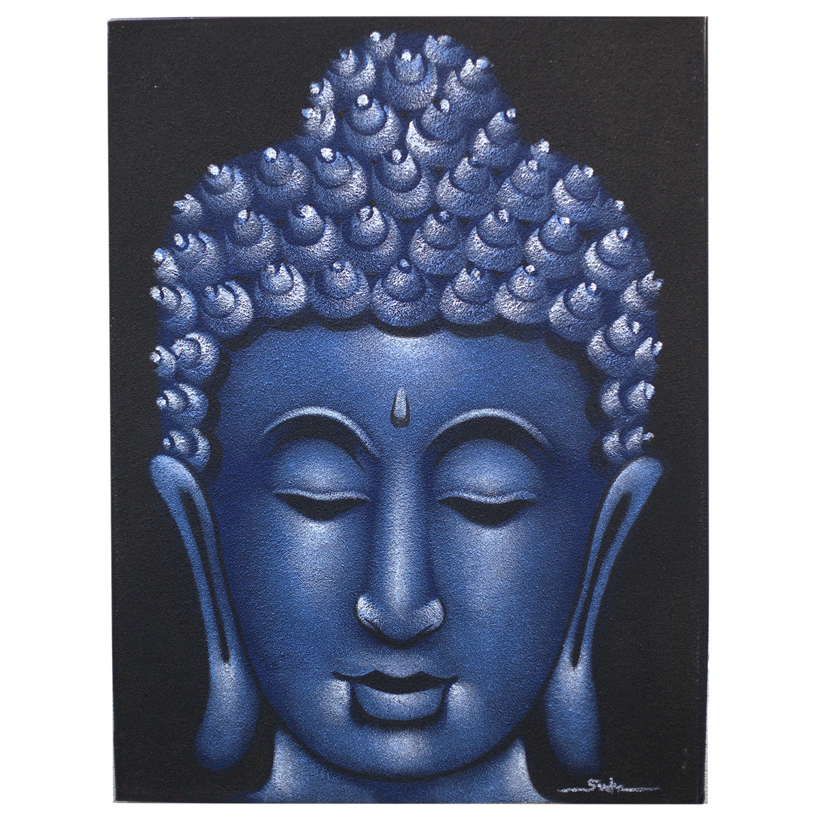 View Buddha Painting Blue Sand Finish information