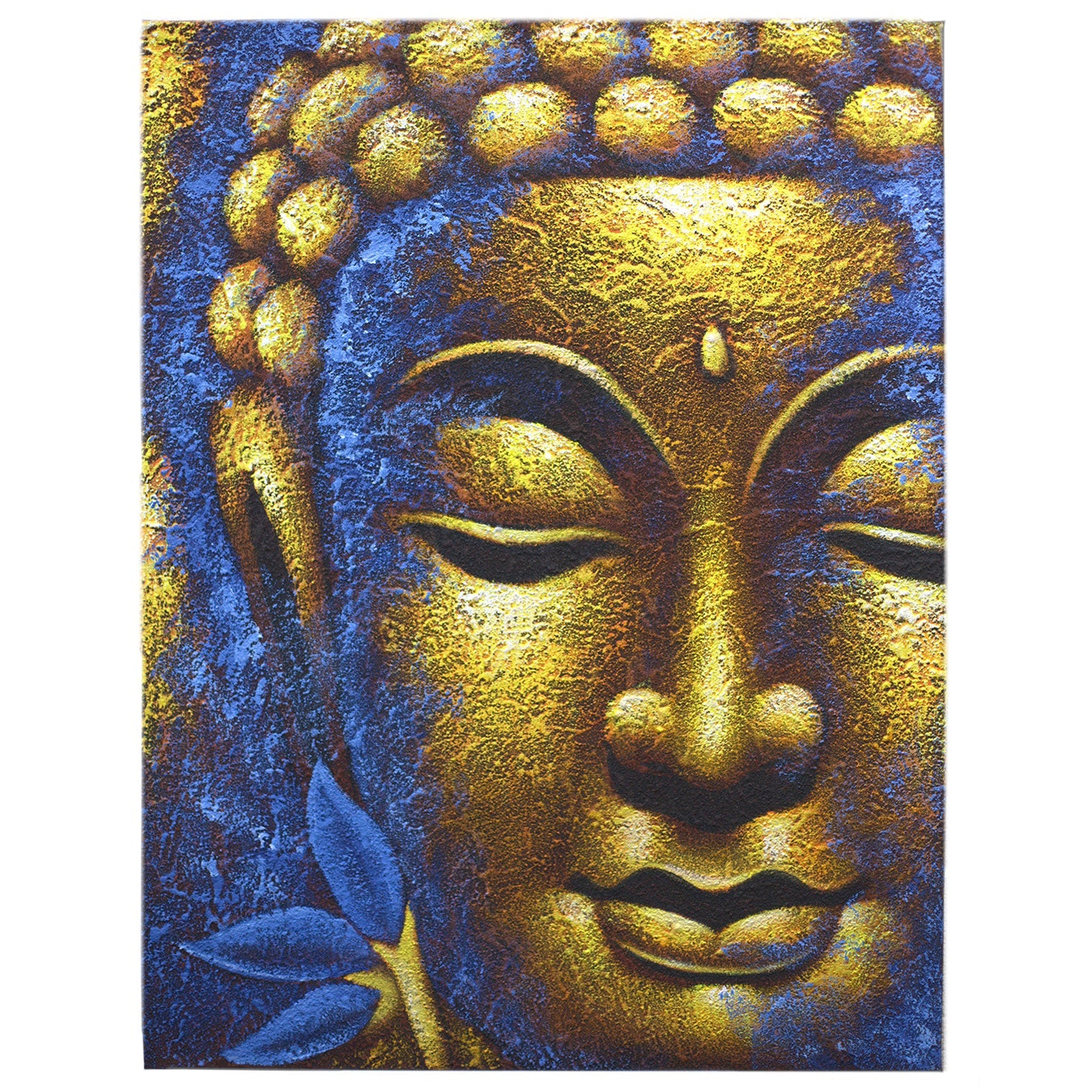 View Buddha Painting Gold Face Lotus Flower information