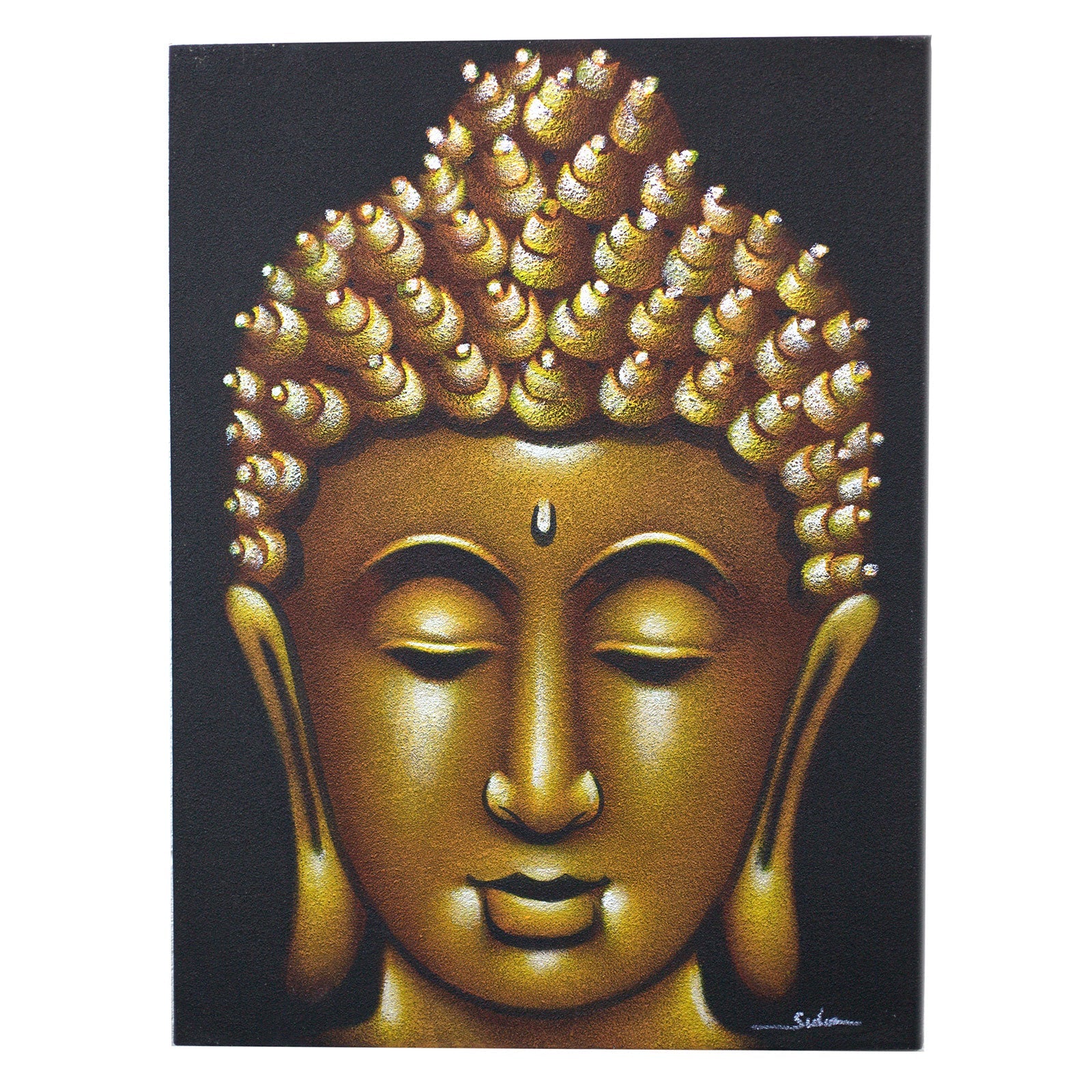 View Buddha Painting Gold Sand Finish information