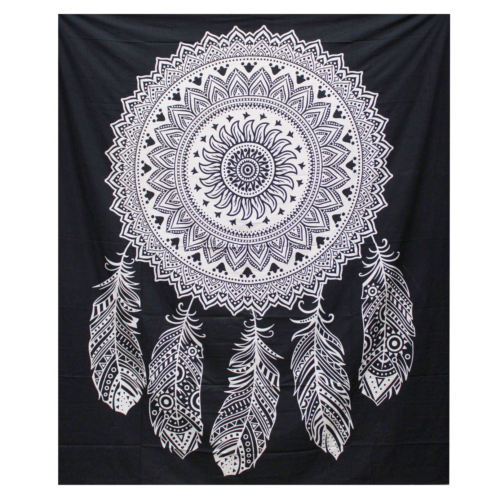 View BW Double Cotton Bedspread Wall Hanging Dreamcatcher information