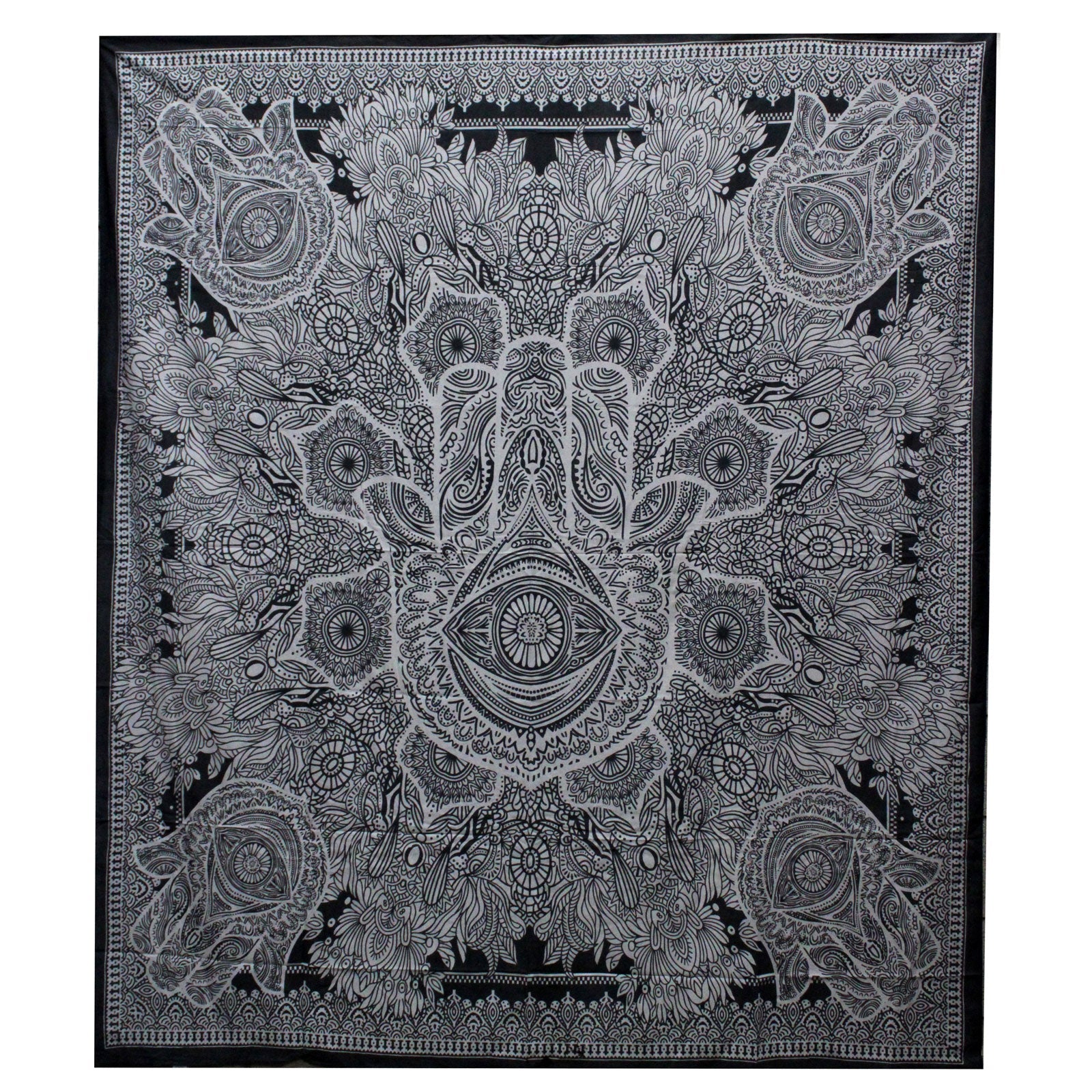 View BW Double Cotton Bedspread Wall Hanging Hamsa information