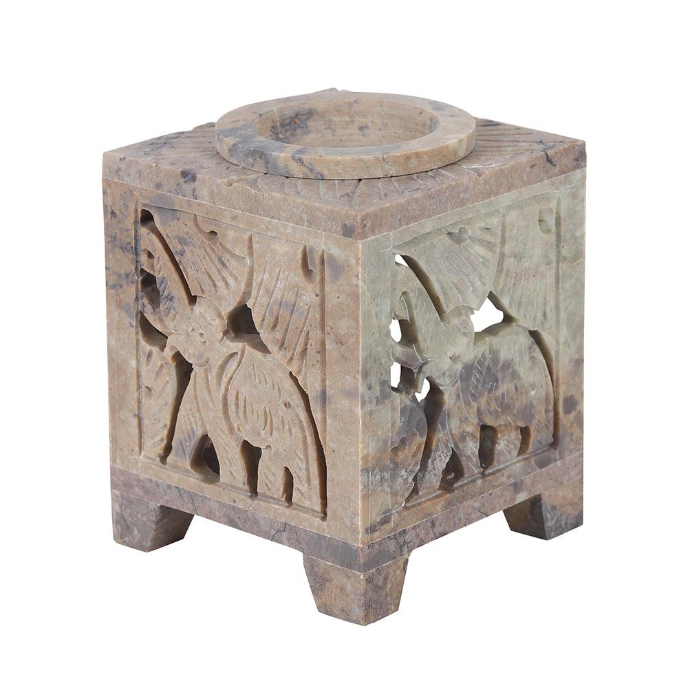 View Carved Elephant Soapstone Oil Burner information