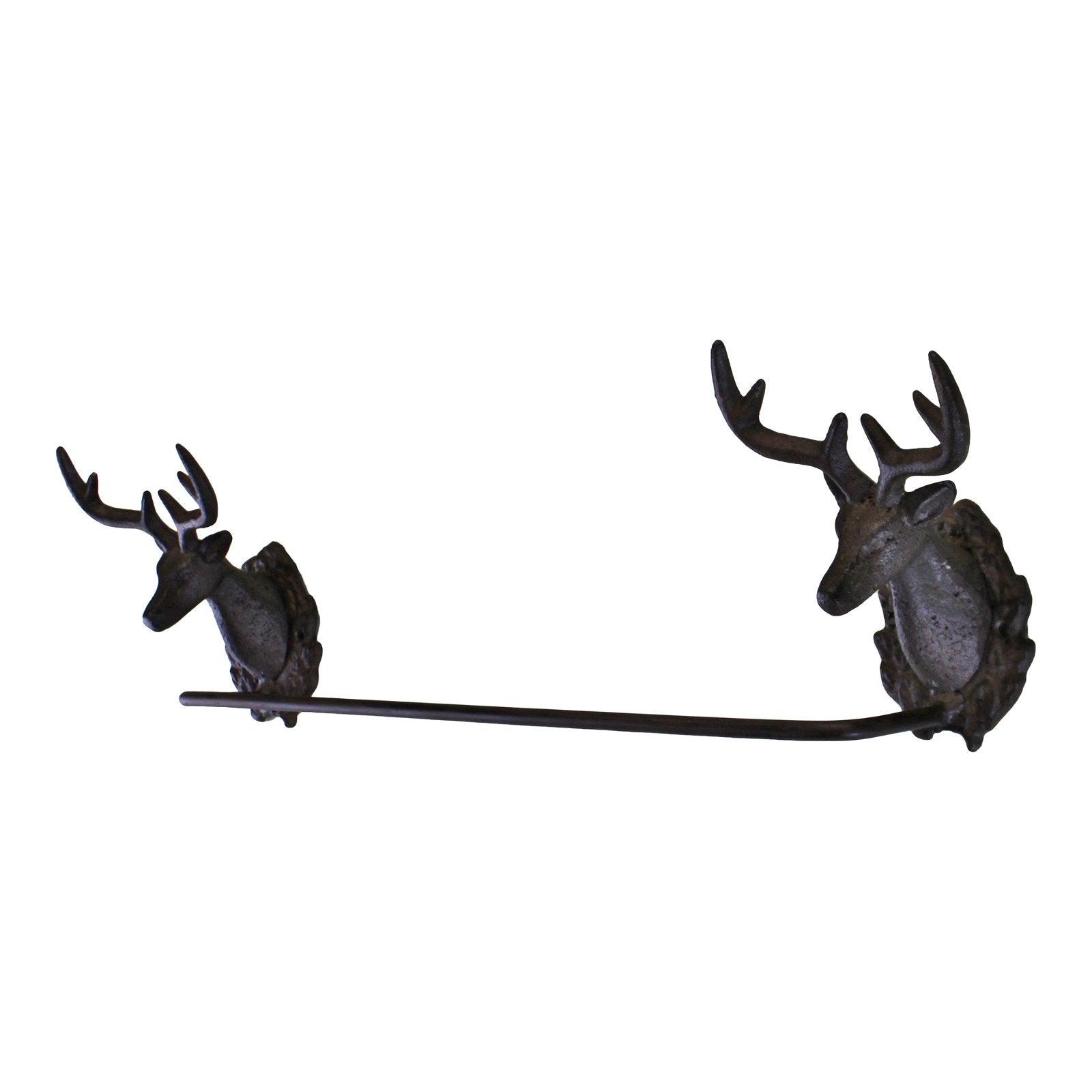 View Cast Iron Rustic Towel Rail Stag Head Design information
