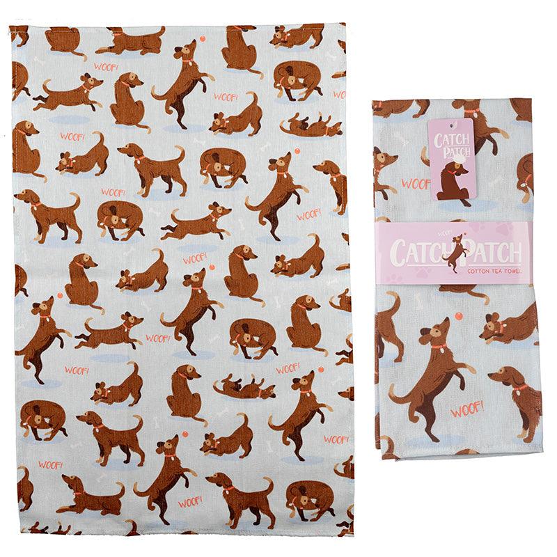 View Catch Patch Dog Poly Cotton Tea Towel information