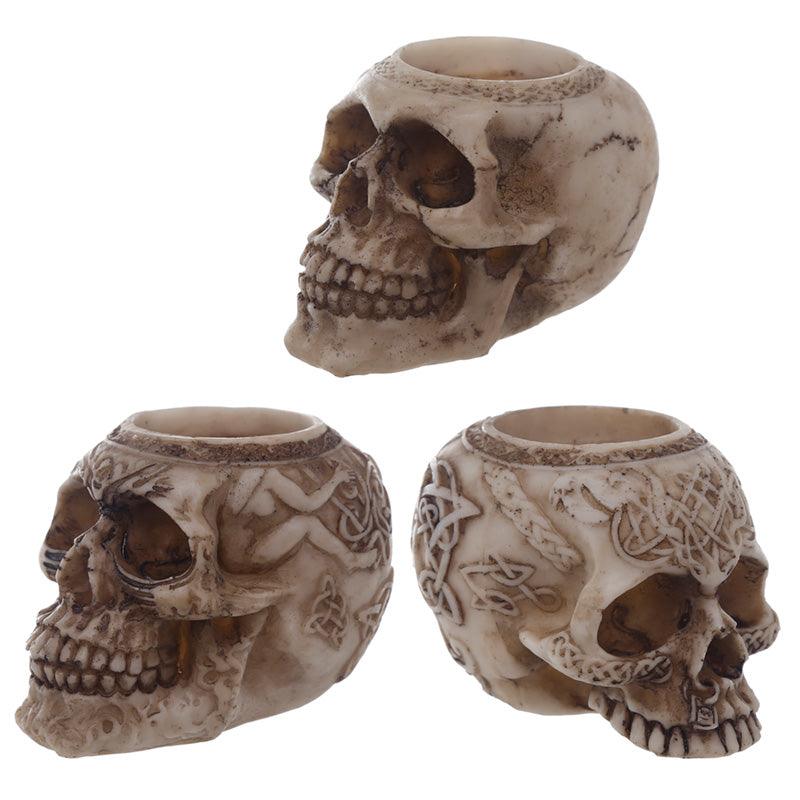 View Celtic Skull Head Tea Light Holder information