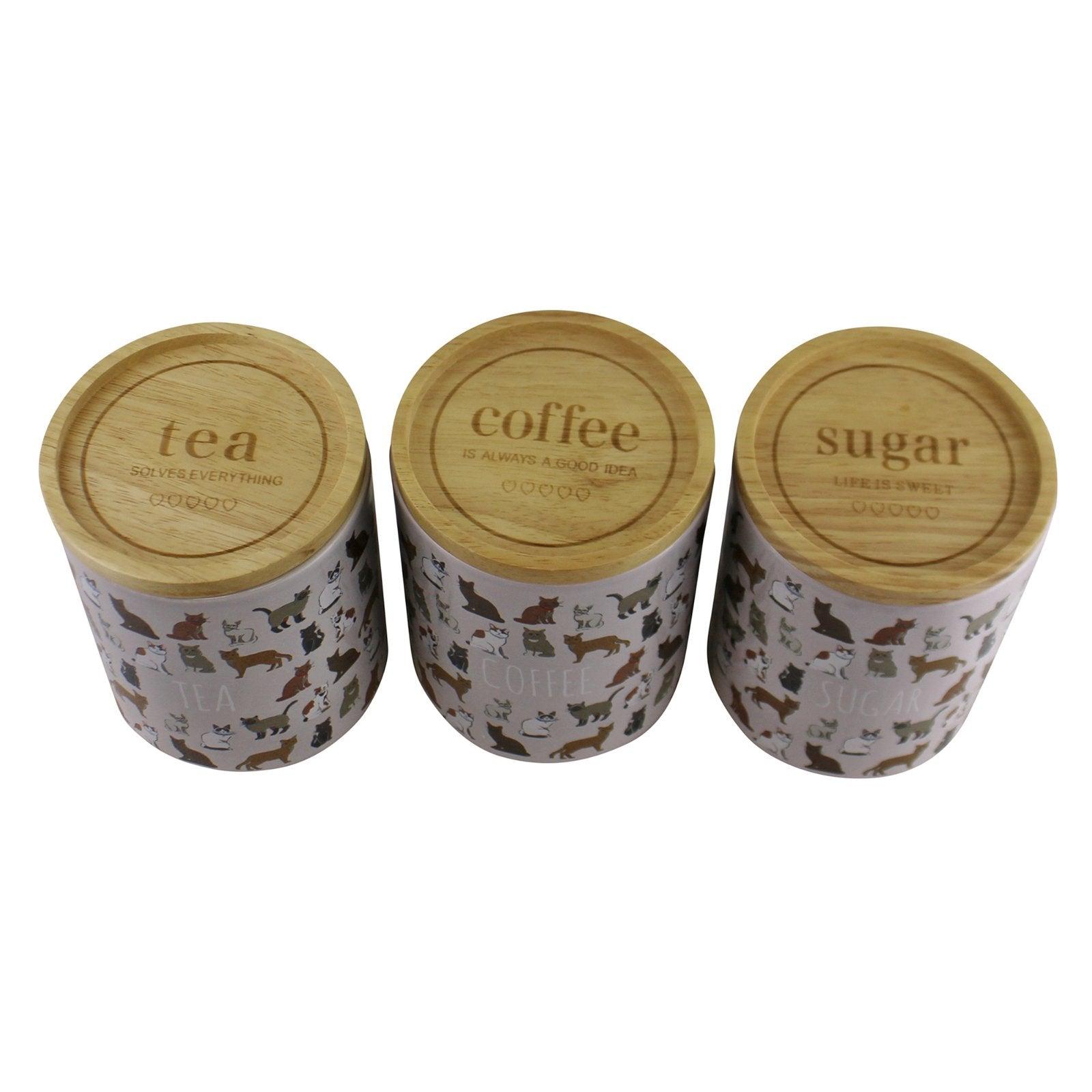 View Ceramic Cat Design TeaCoffee Sugar Canisters information