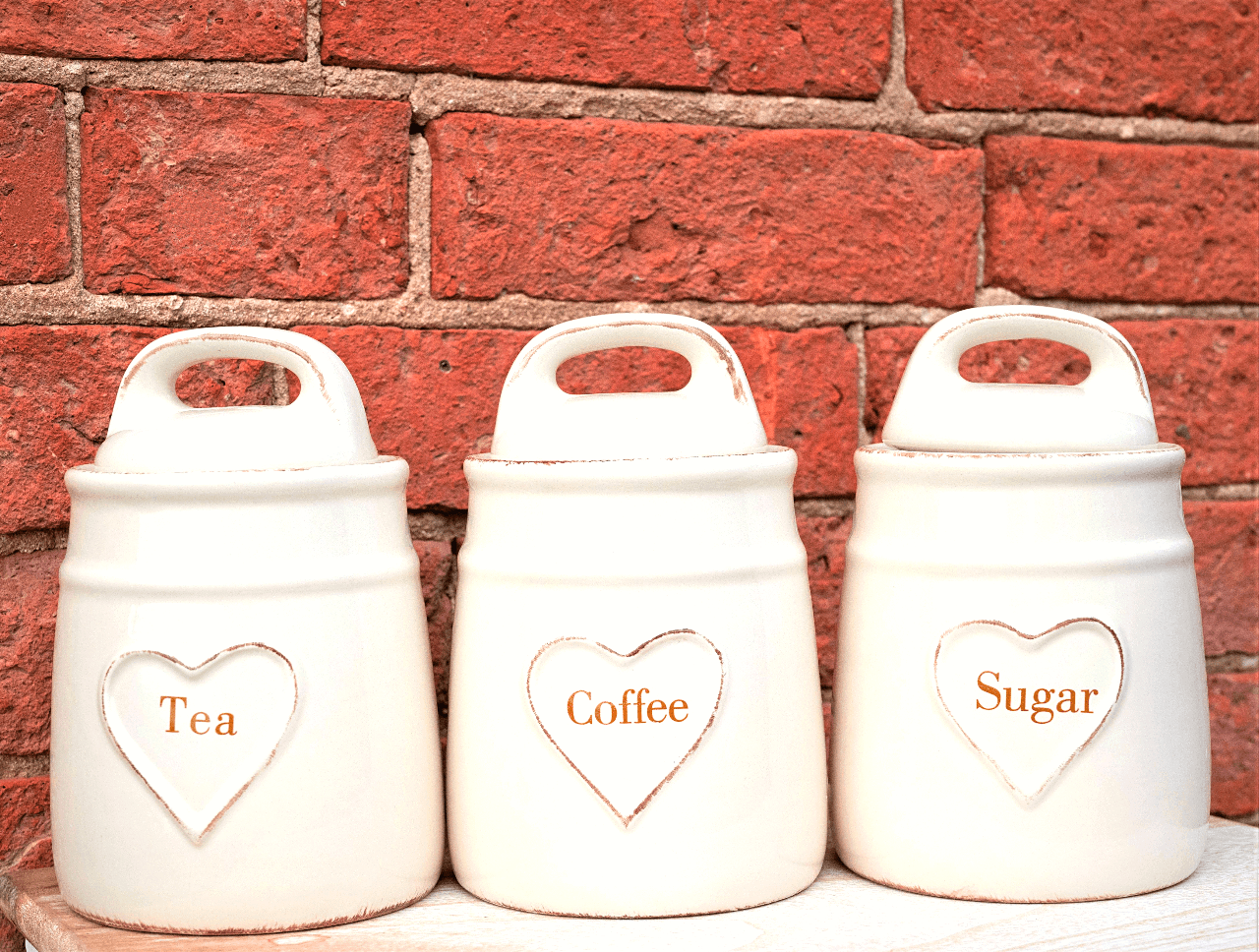 View Ceramic Cream Heart Tea Coffee Sugar Jars information