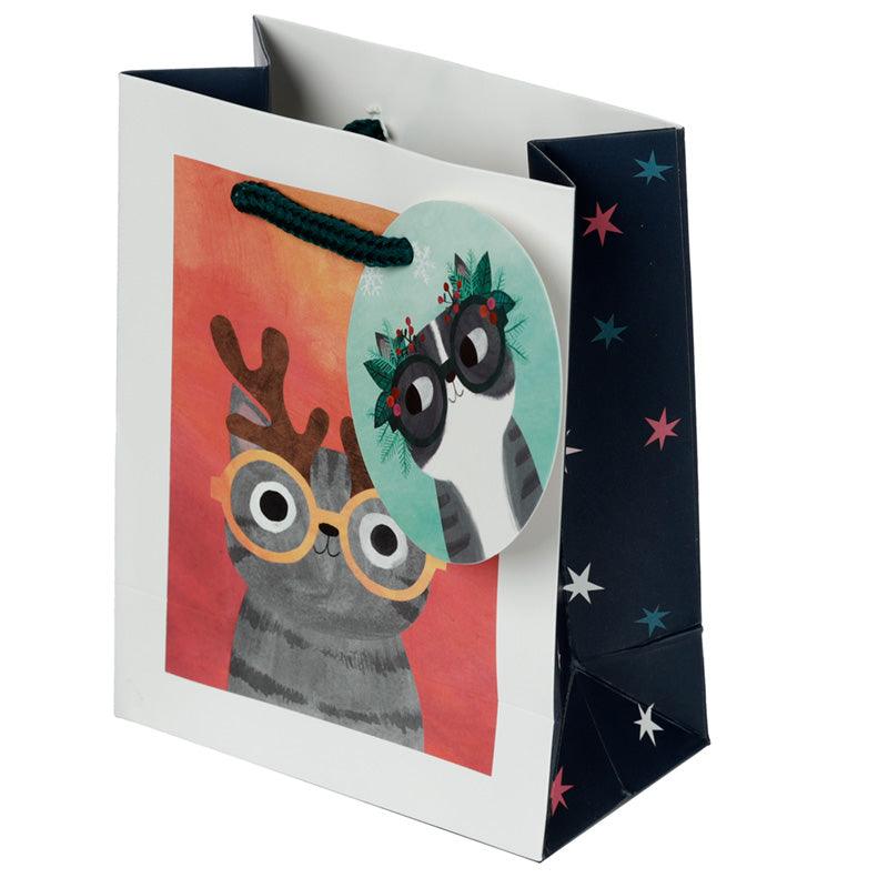 View Christmas Angie Rozelaar Planet Cat Small Gift Bag information