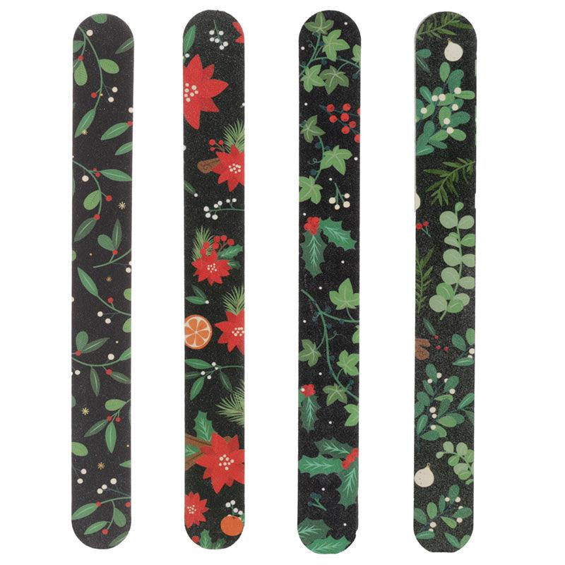 View Christmas Nail File Floral Winter Berries and Mistletoe information