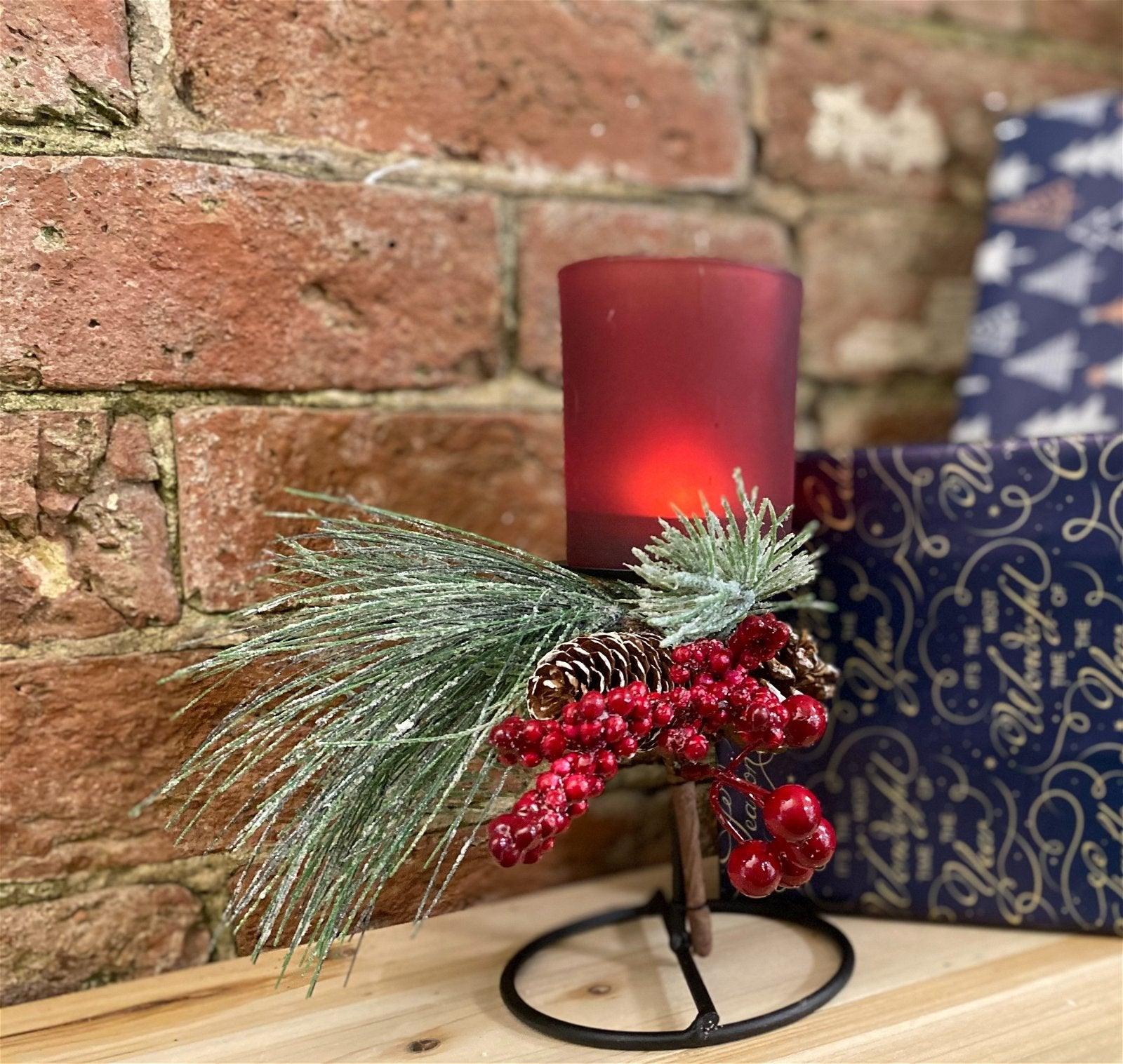 View Christmas Tartan Tea Light Holder On Metal Stand 205cm information