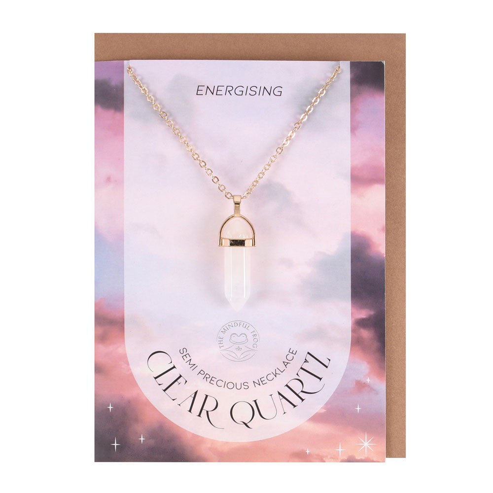 View Clear Quartz Crystal Necklace Card information