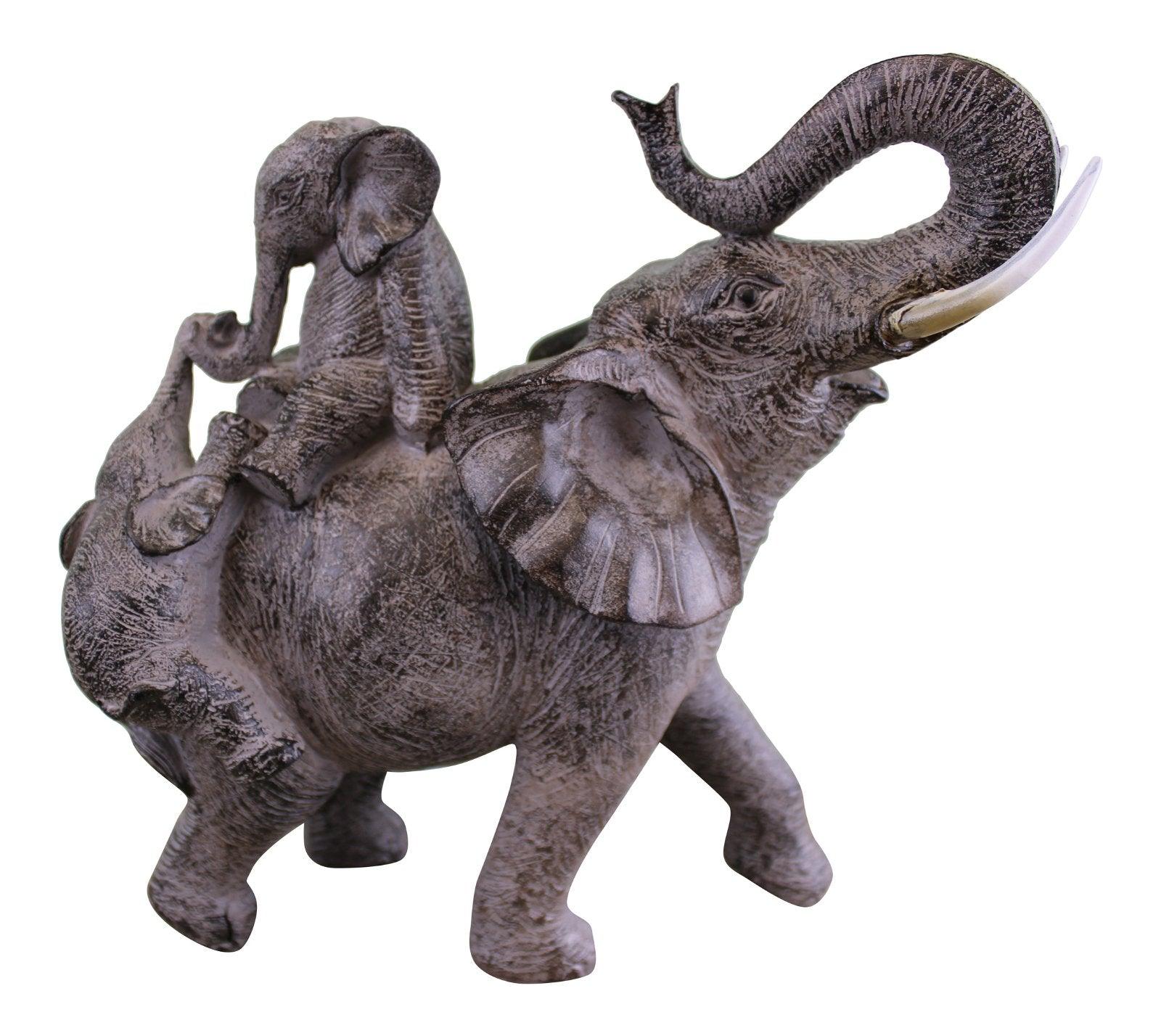 View Climbing Elephants Ornament with Natural Effect information