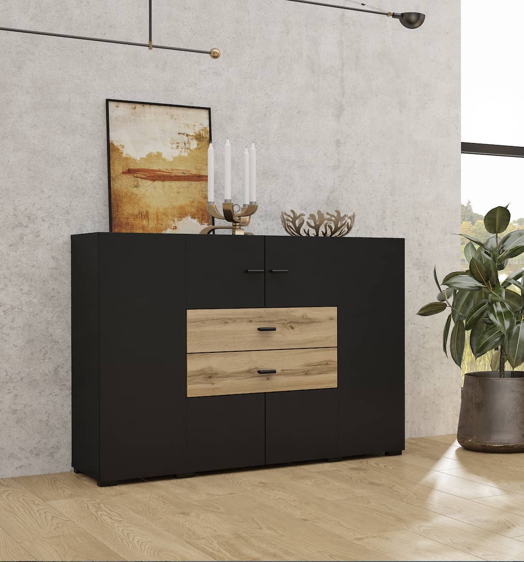 View Coby 43 Sideboard Cabinet 122cm Black 122cm information