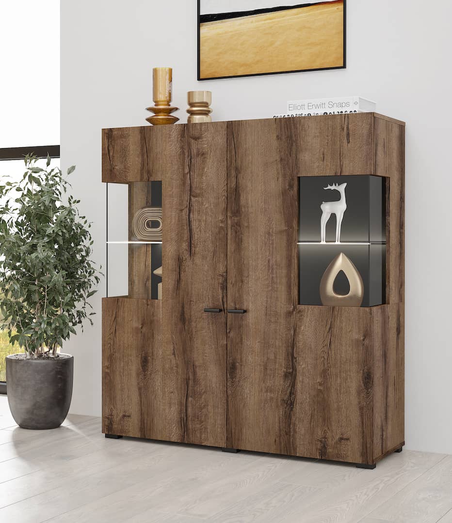 View Coby 46 Display Cabinet 110cm Oak Monastery 110cm information