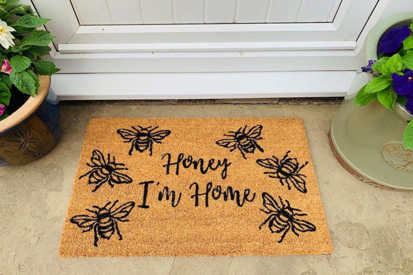 View Coir Doormat with Honey Im Home information